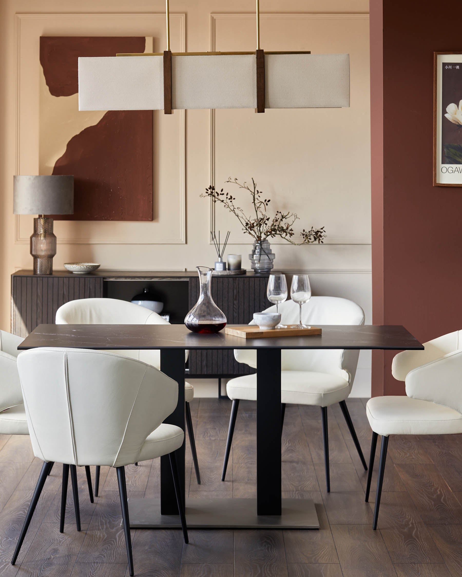 Landon White Leather Dining Chair