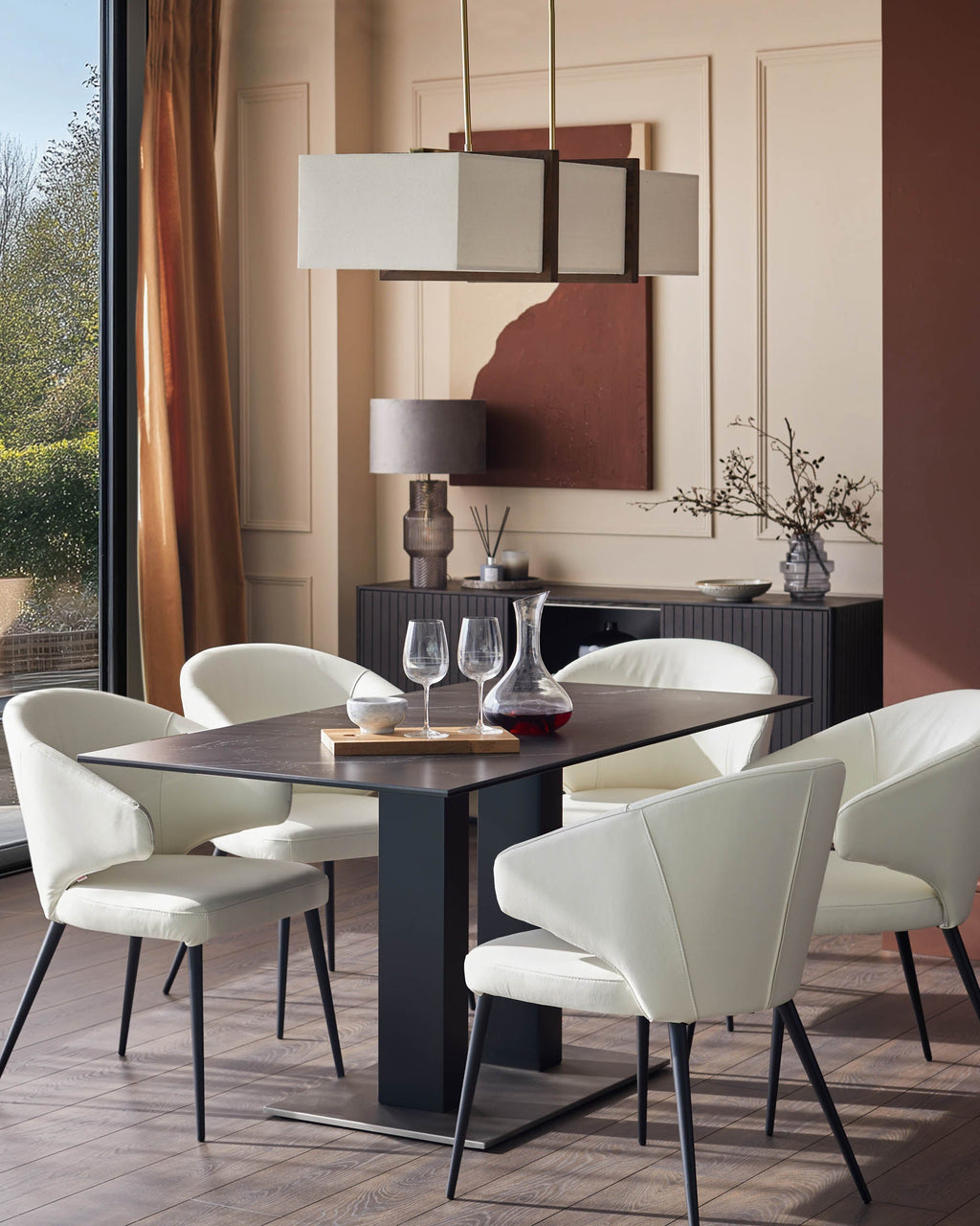 Landon White Leather Dining Chair