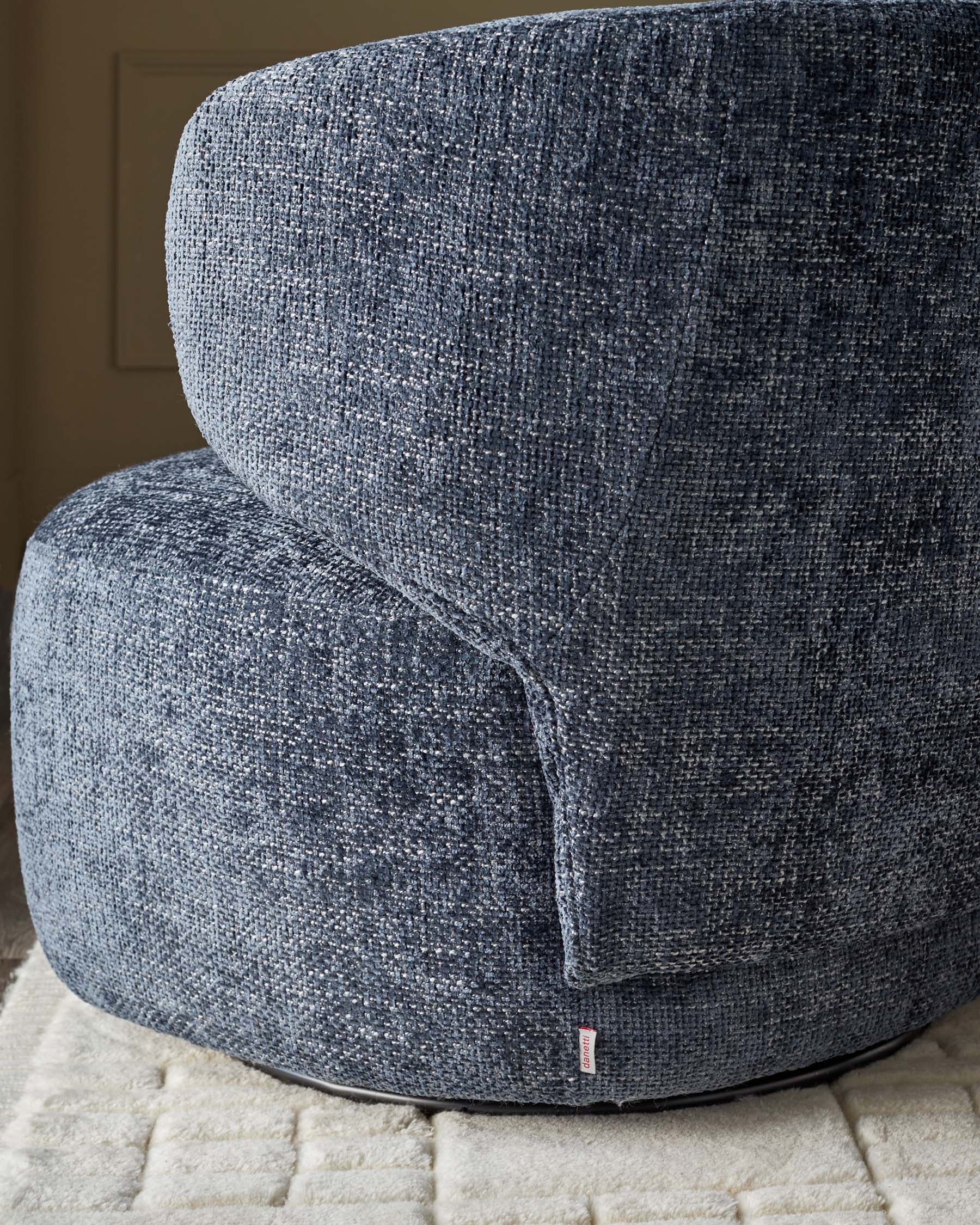 Landon dark blue fabric swivel accent chair