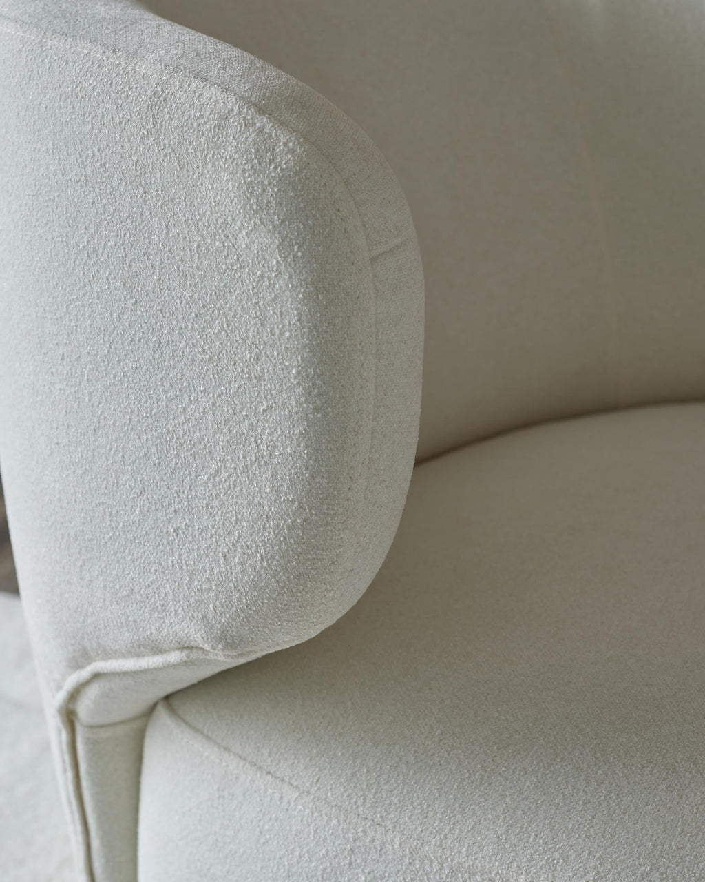 Landon ivory boucle swivel accent chair