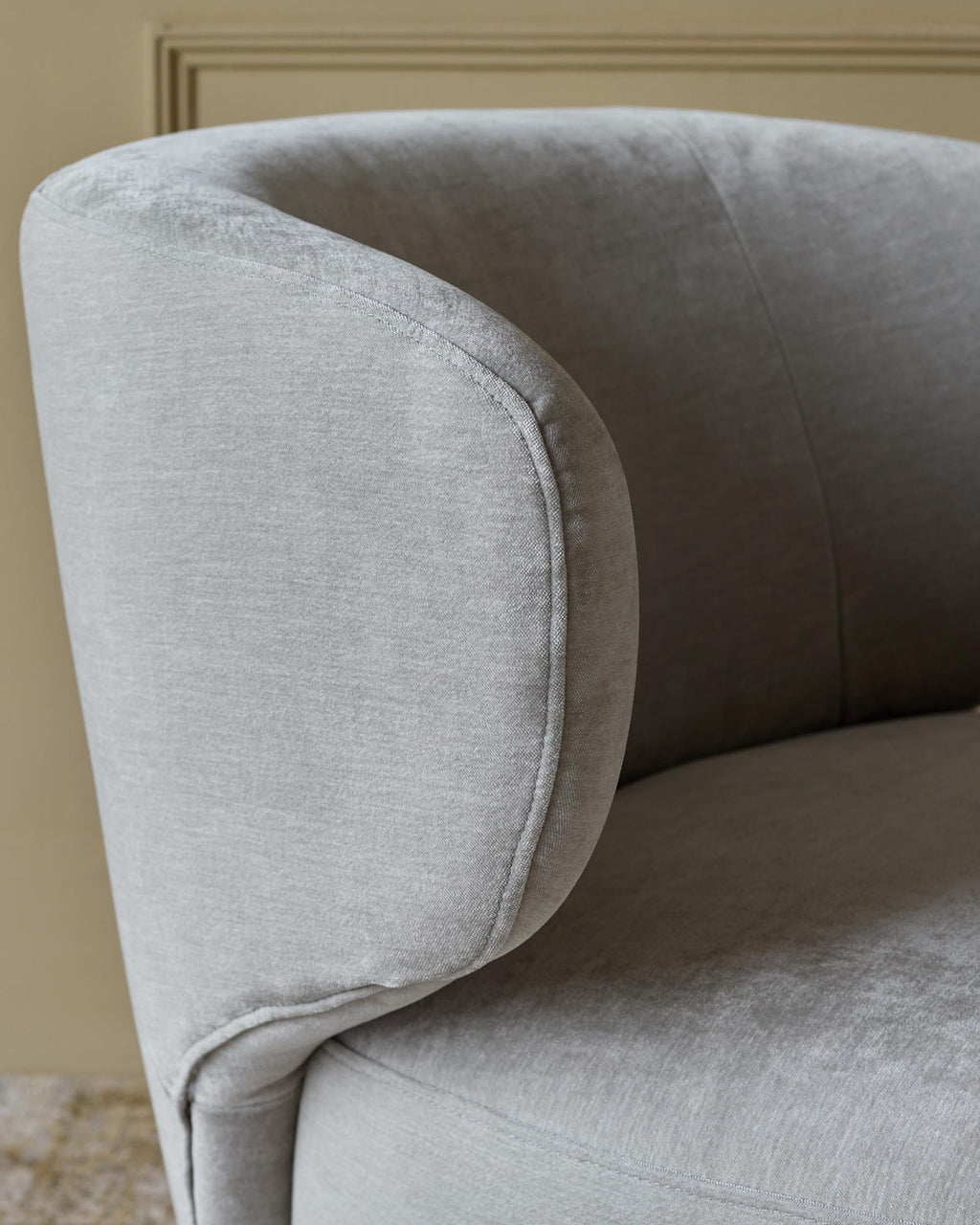 Landon light grey fabric swivel accent chair