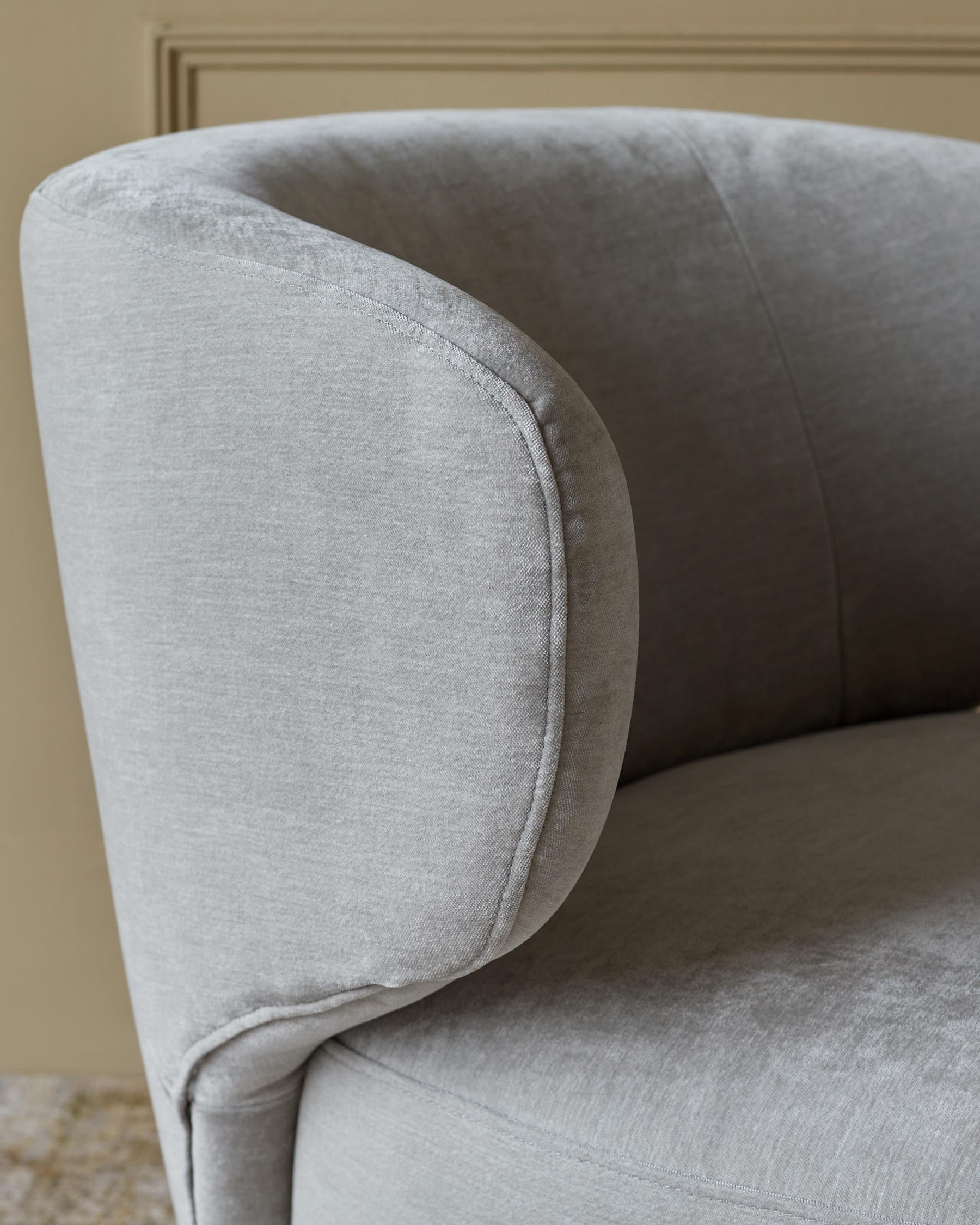 Landon light grey fabric swivel accent chair