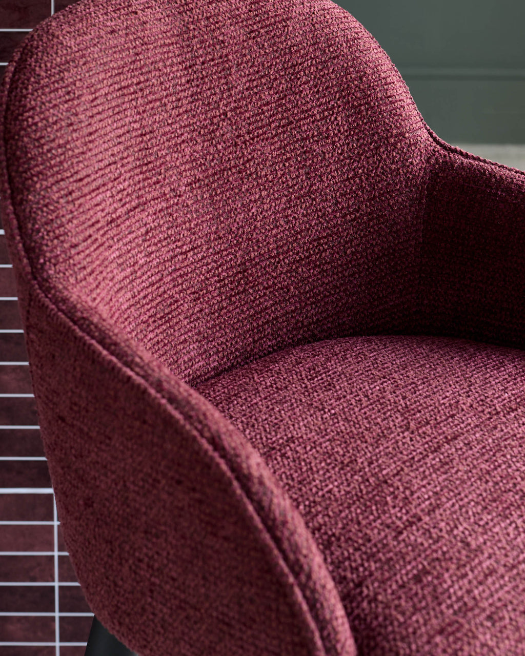 Lani berry red chunky fabric bar stool