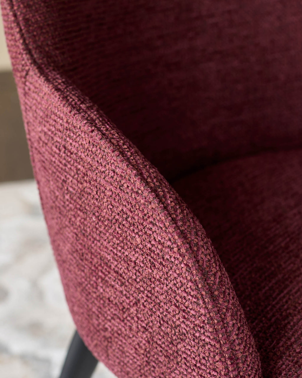 Lani berry red chunky fabric dining chair