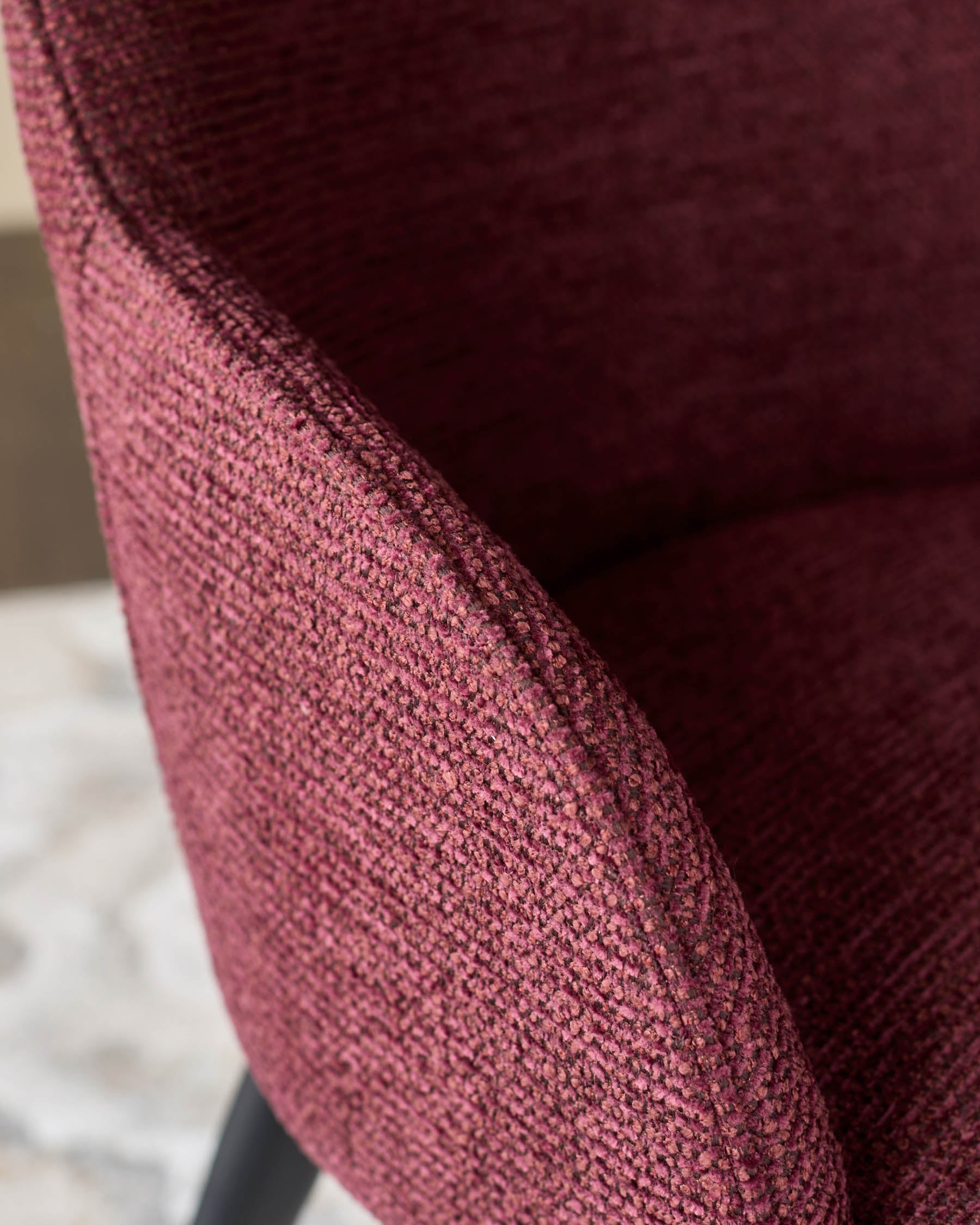 Lani berry red chunky fabric dining chair