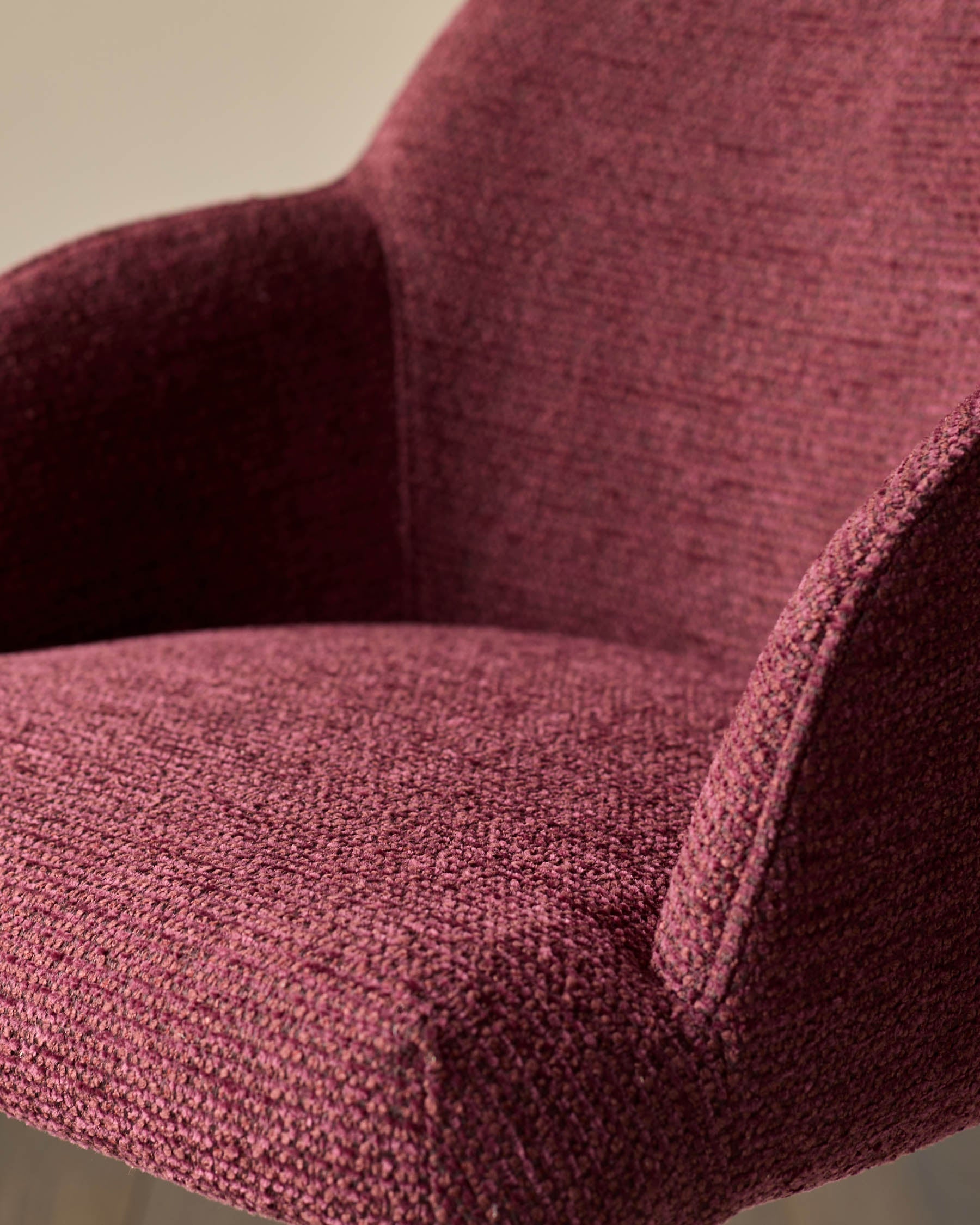 Lani berry red chunky fabric dining chair