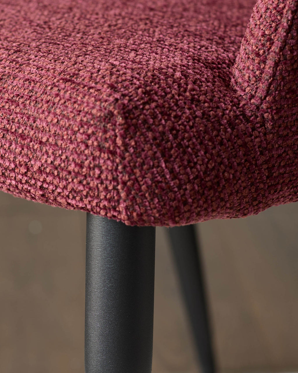 Lani berry red chunky fabric dining chair