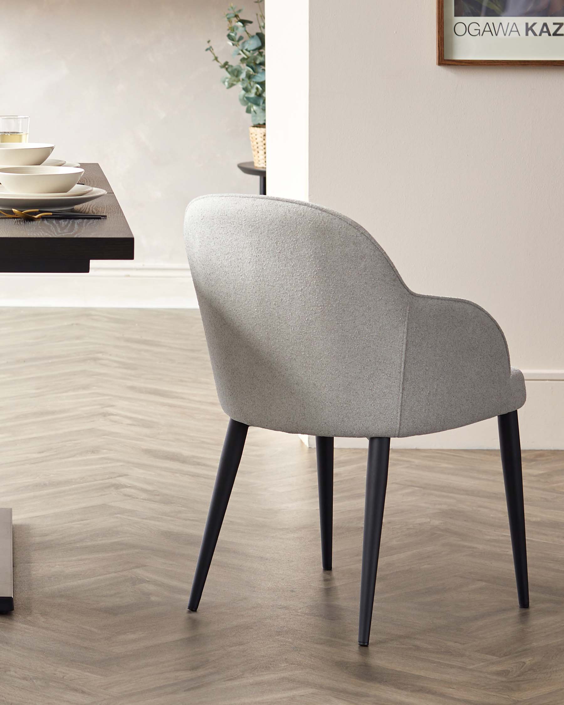 Lani Light Grey Boucle Dining Chair