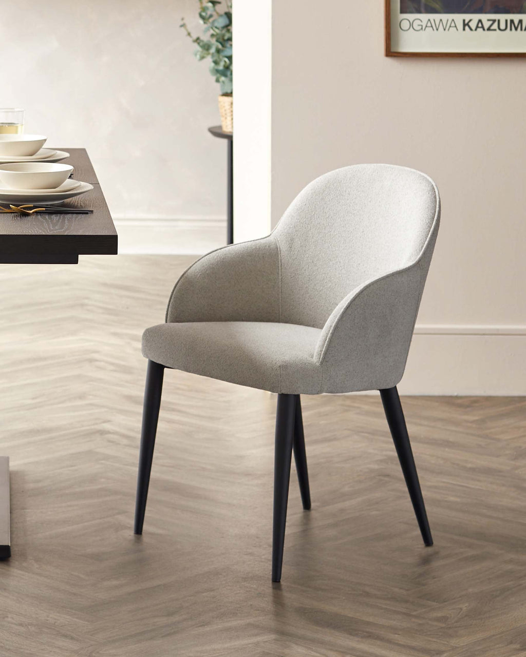 Lani Light Grey Boucle Dining Chair