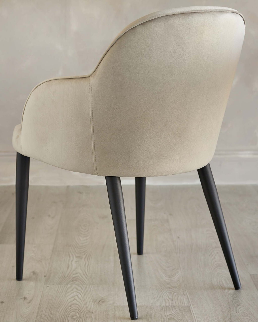 Lani Champagne Velvet Black Metal Dining Chair