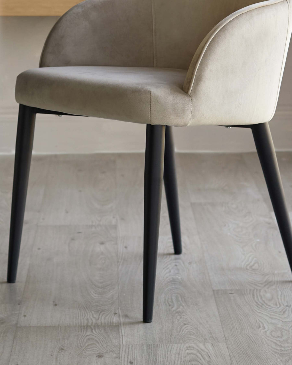 Lani Champagne Velvet Black Metal Dining Chair