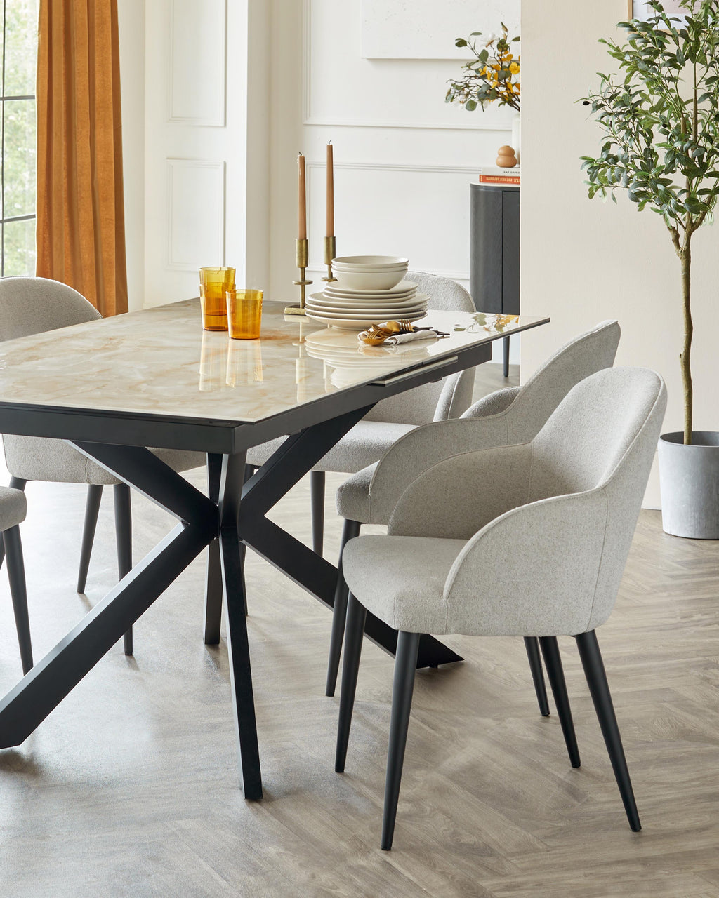 Lani Light Grey Boucle Dining Chair