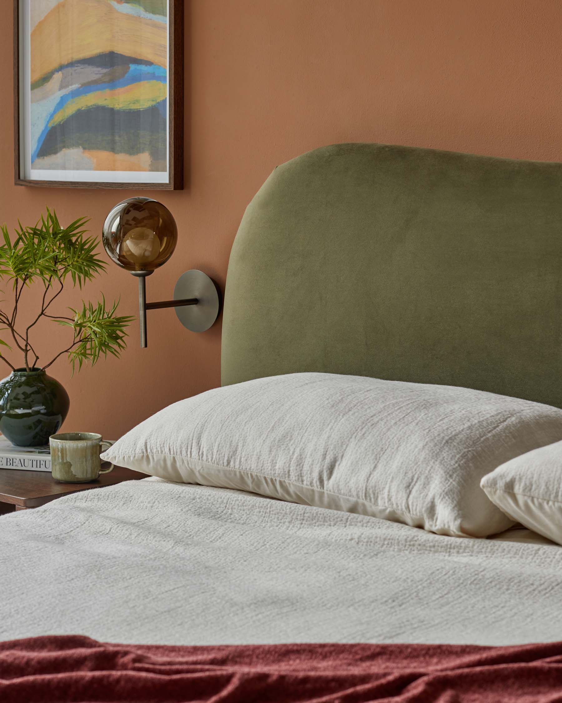 Lani olive green velvet super king ottoman storage bed