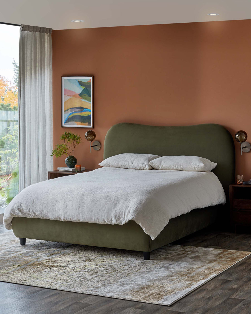 Lani olive green velvet king ottoman storage bed
