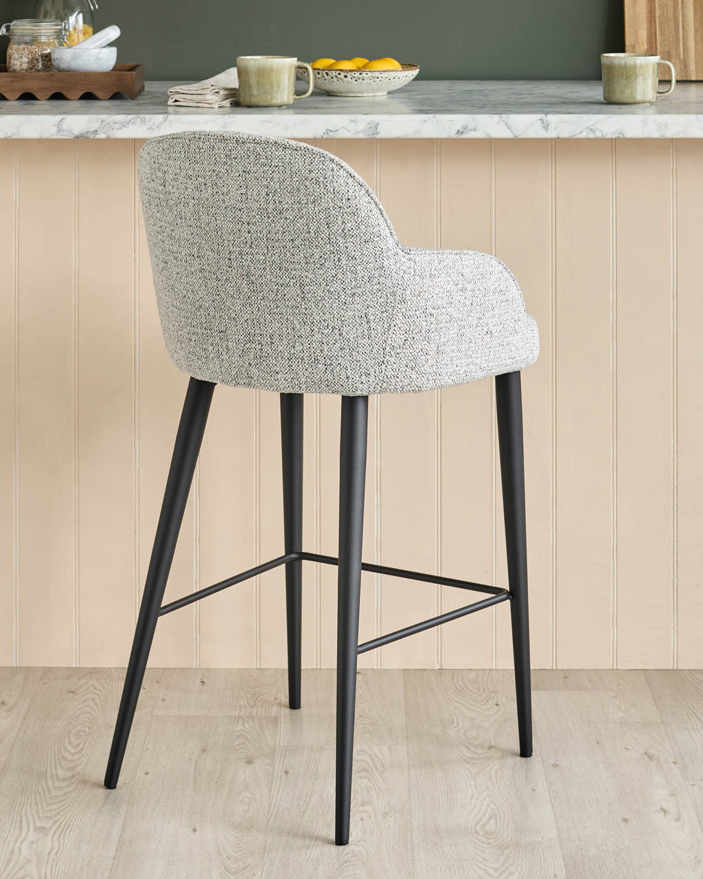 Lani grey fabric bar stool