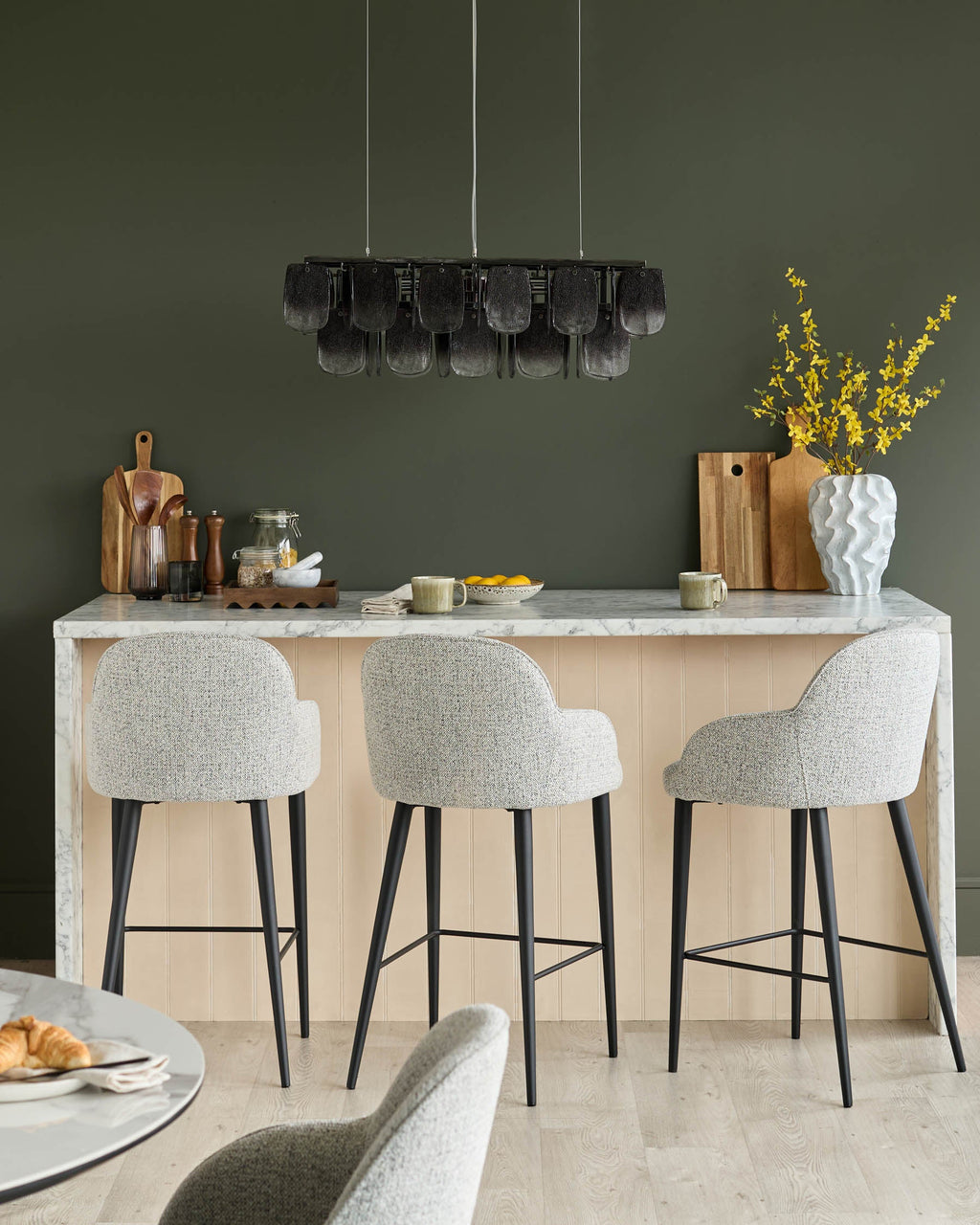 Lani grey fabric bar stool
