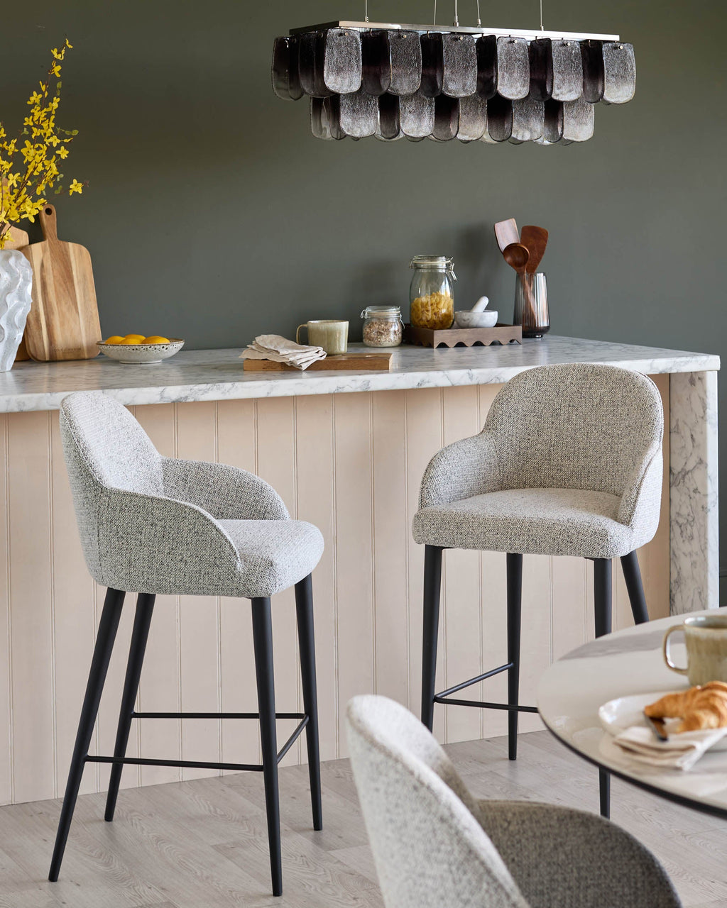 Lani grey fabric bar stool