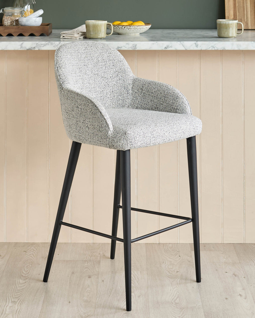 Lani grey fabric bar stool
