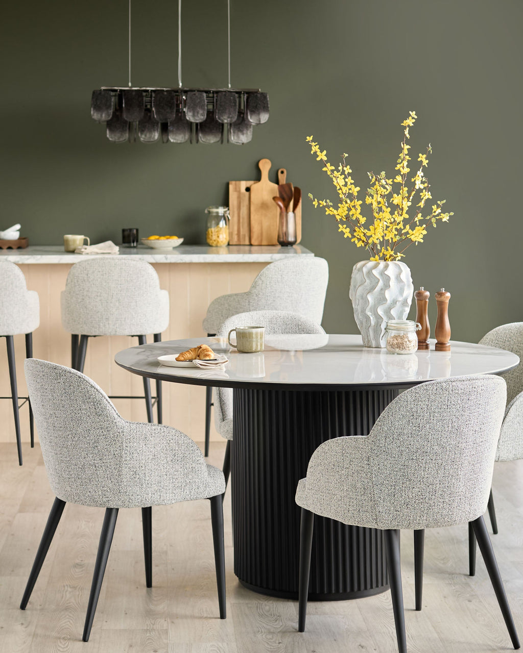 Lani grey fabric dining chair