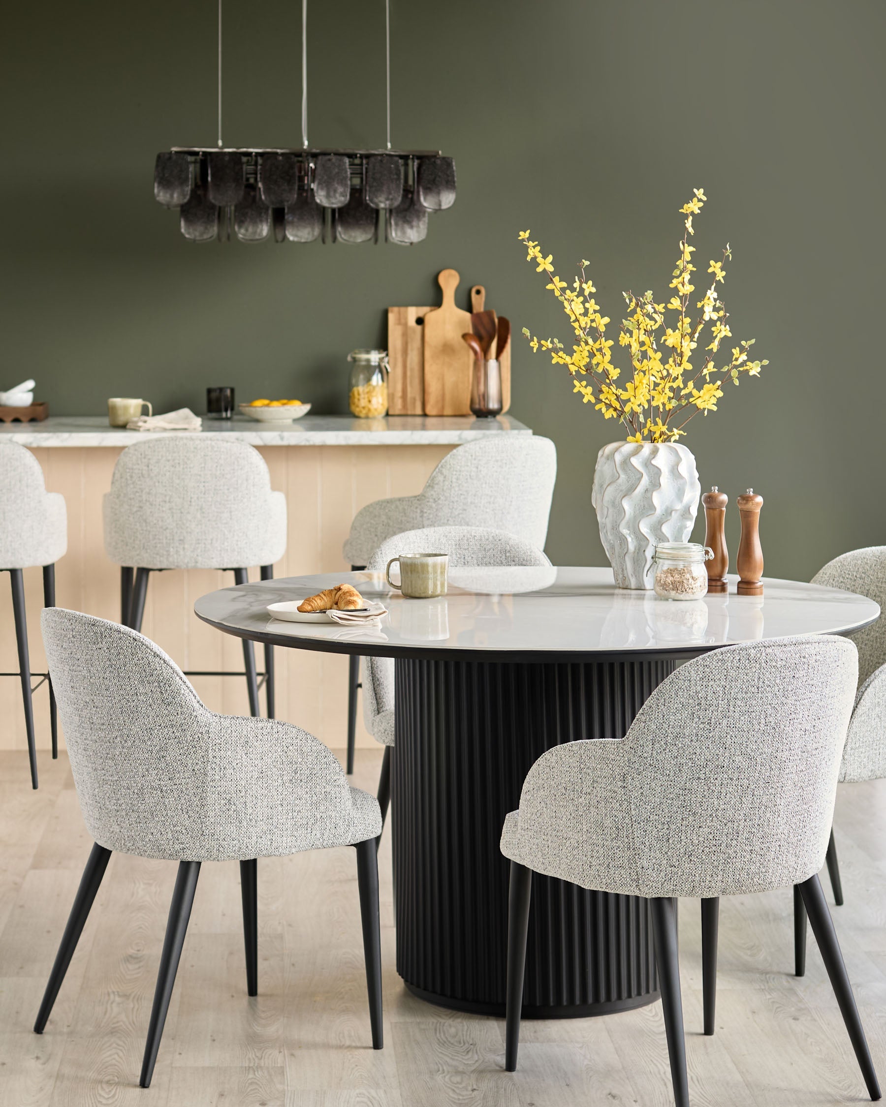 Lani grey fabric dining chair