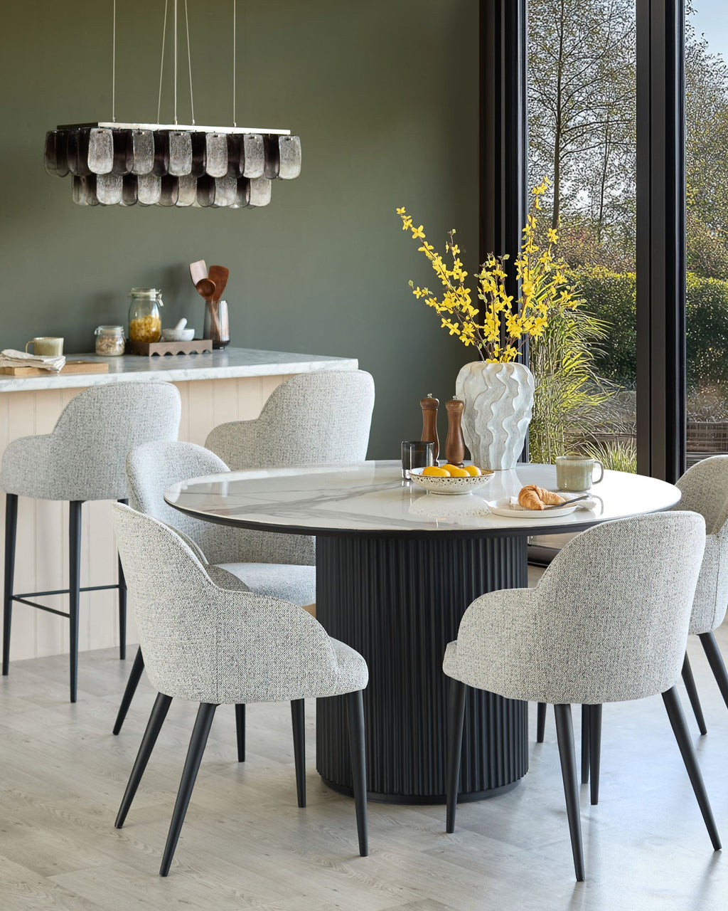 Lani grey fabric dining chair
