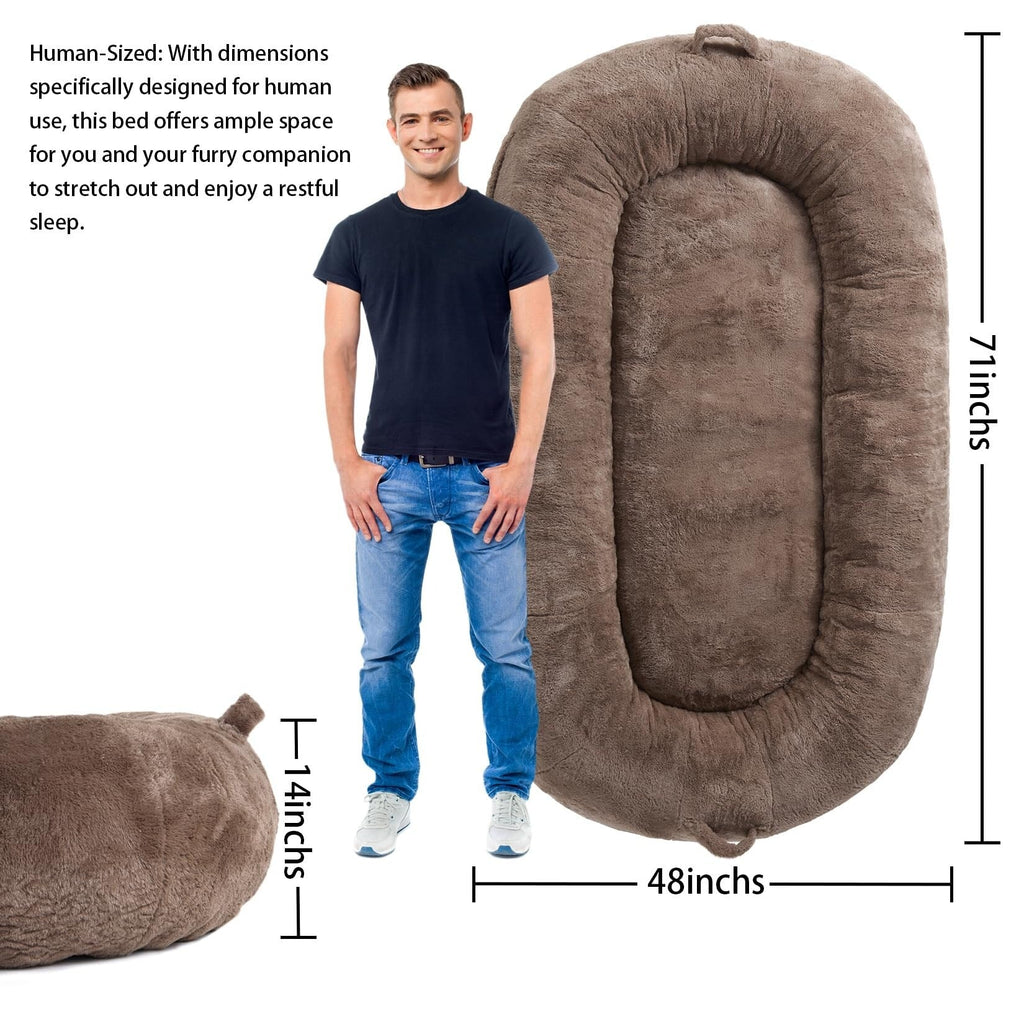 Large Dog Bed Washable Human Size Bed with Removable Cover