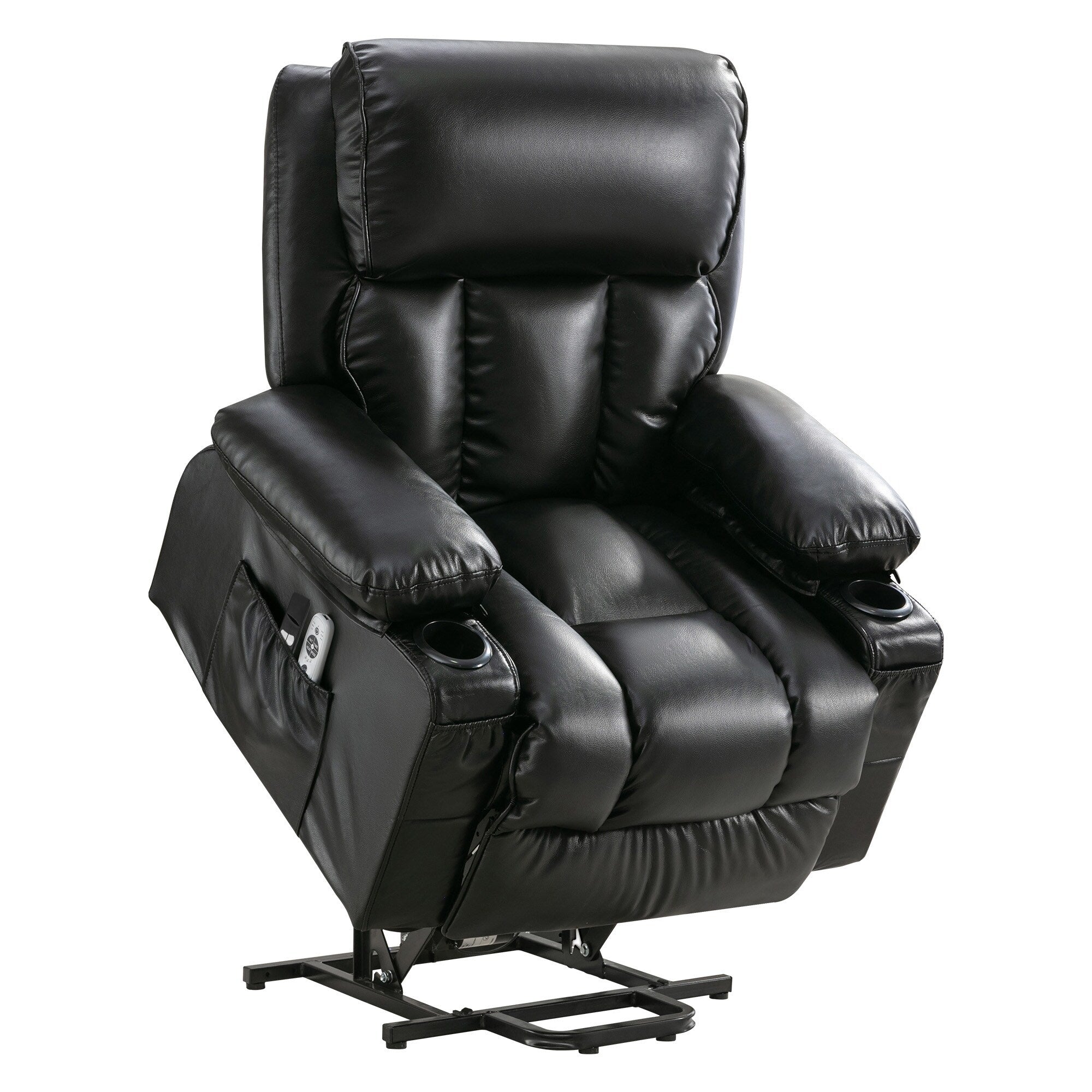Large Power Lift Recliner Chair with Heat and 8-Point Massage - Remote Control, USB Port