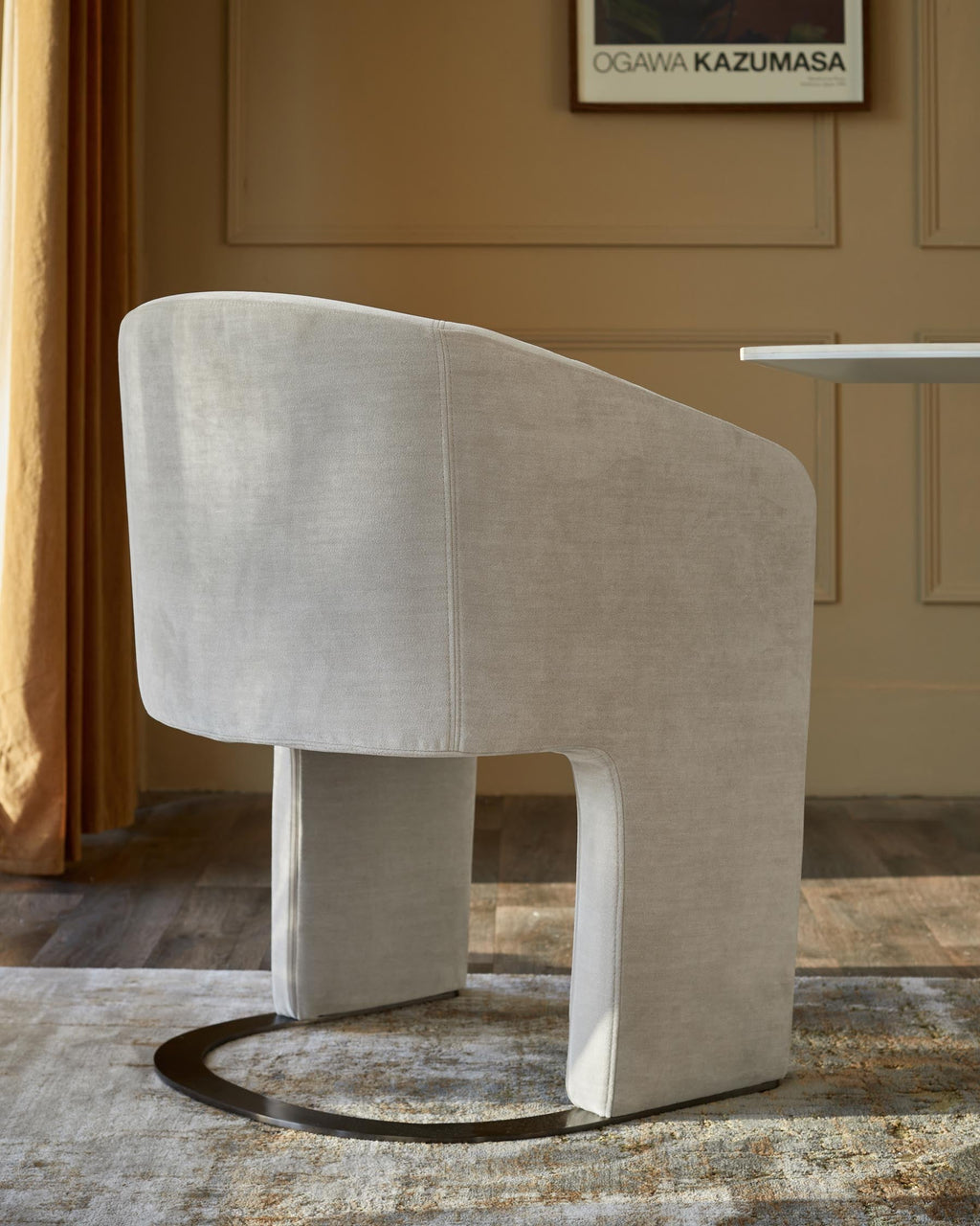 Leighton natural grey chenille dining chair