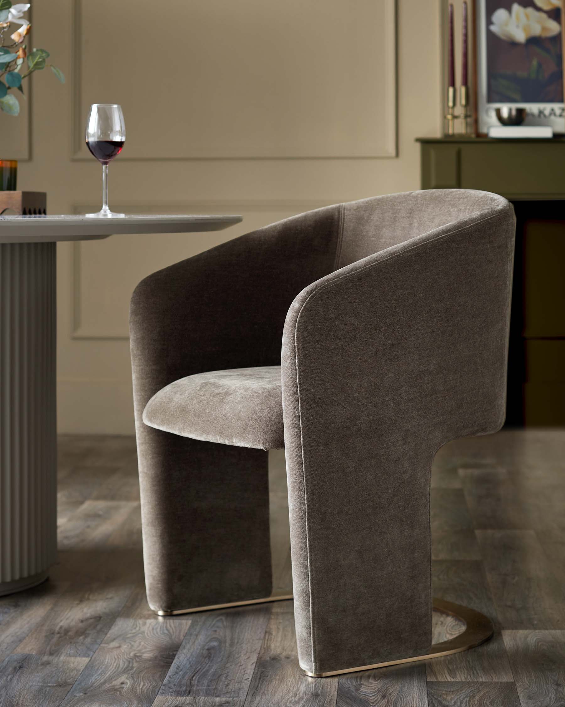 Leighton mocha chenille dining chair