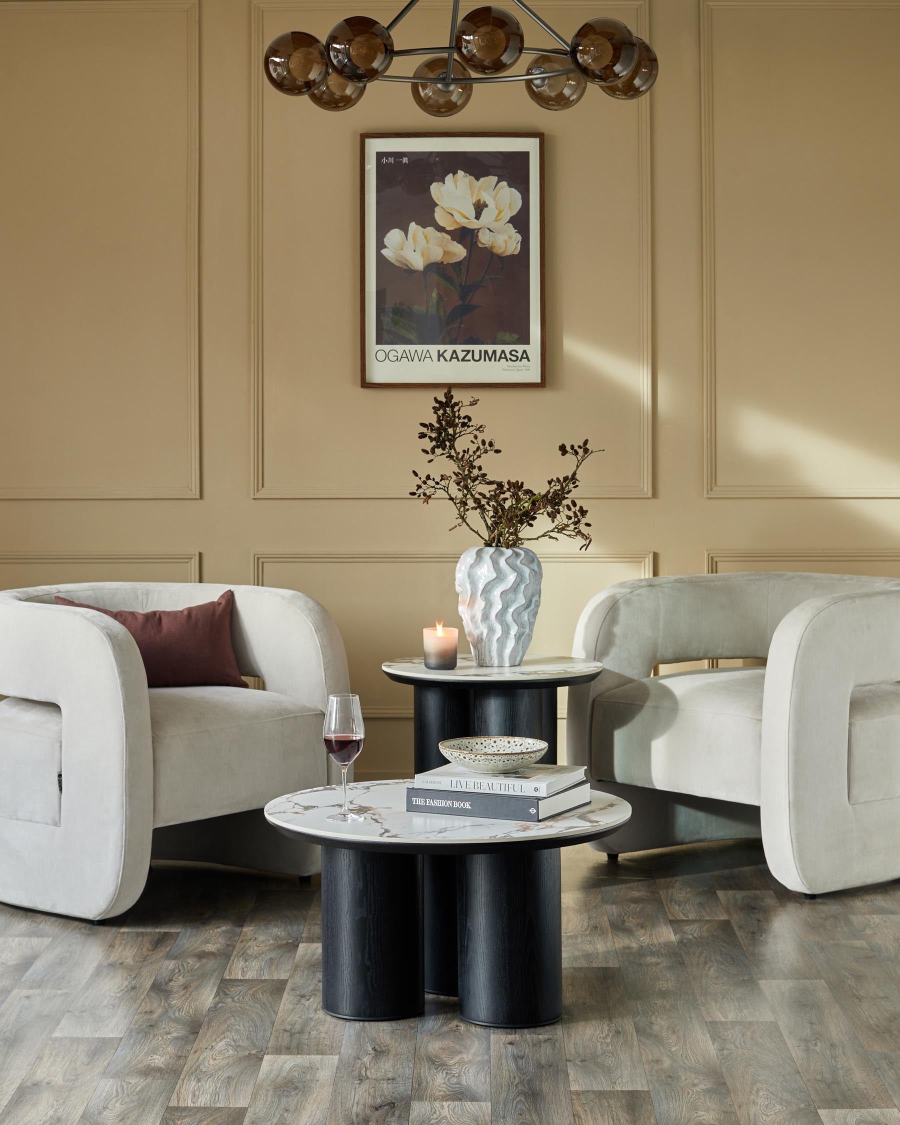 Lena white calacatta ceramic coffee table