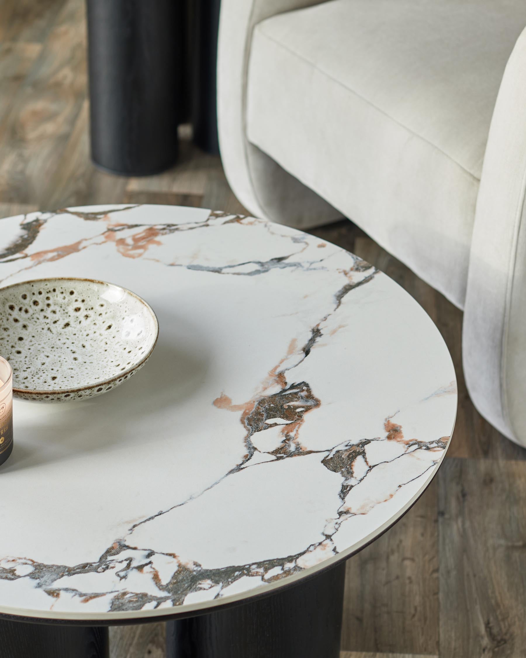 Lena white calacatta ceramic coffee table