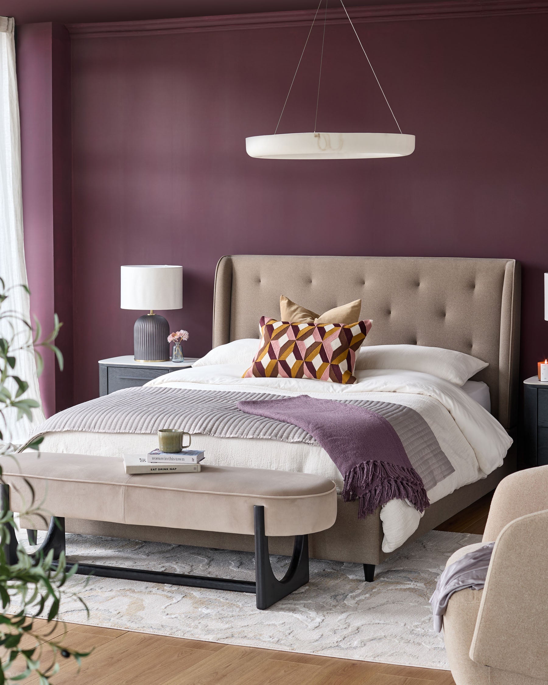 Lenora mocha fabric king ottoman storage bed