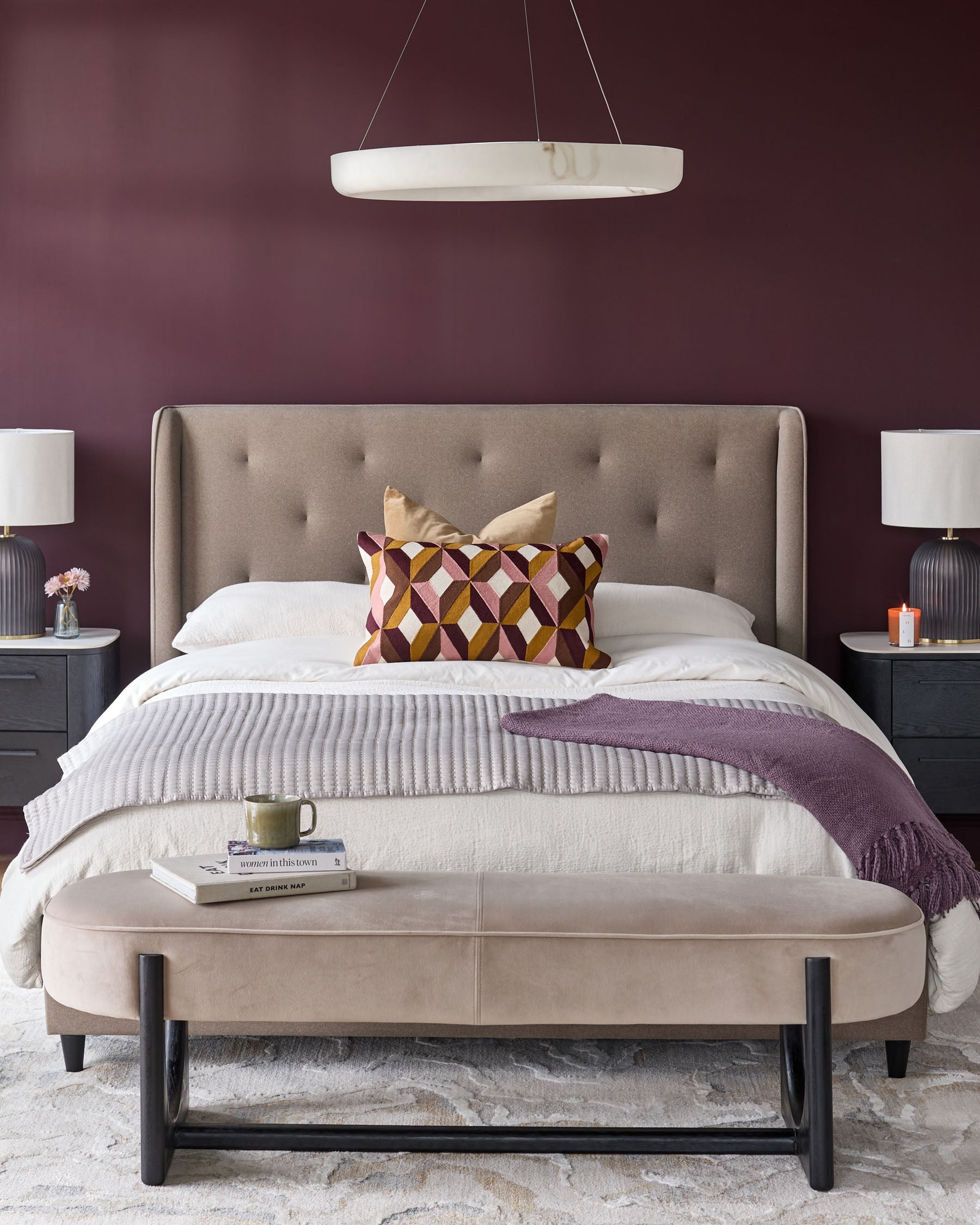 Lenora mocha fabric super king ottoman storage bed