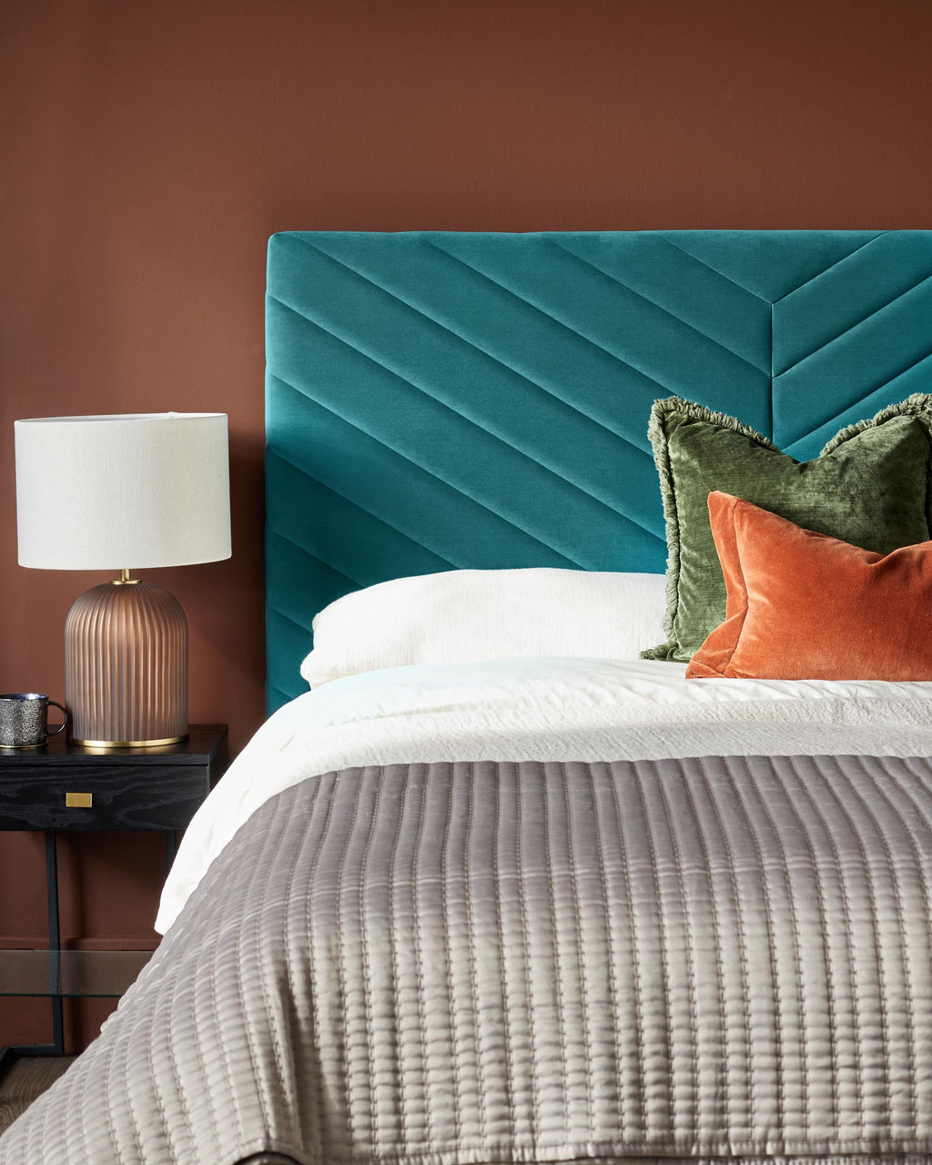 Leo Light Teal Velvet King Size Ottoman Storage Bed