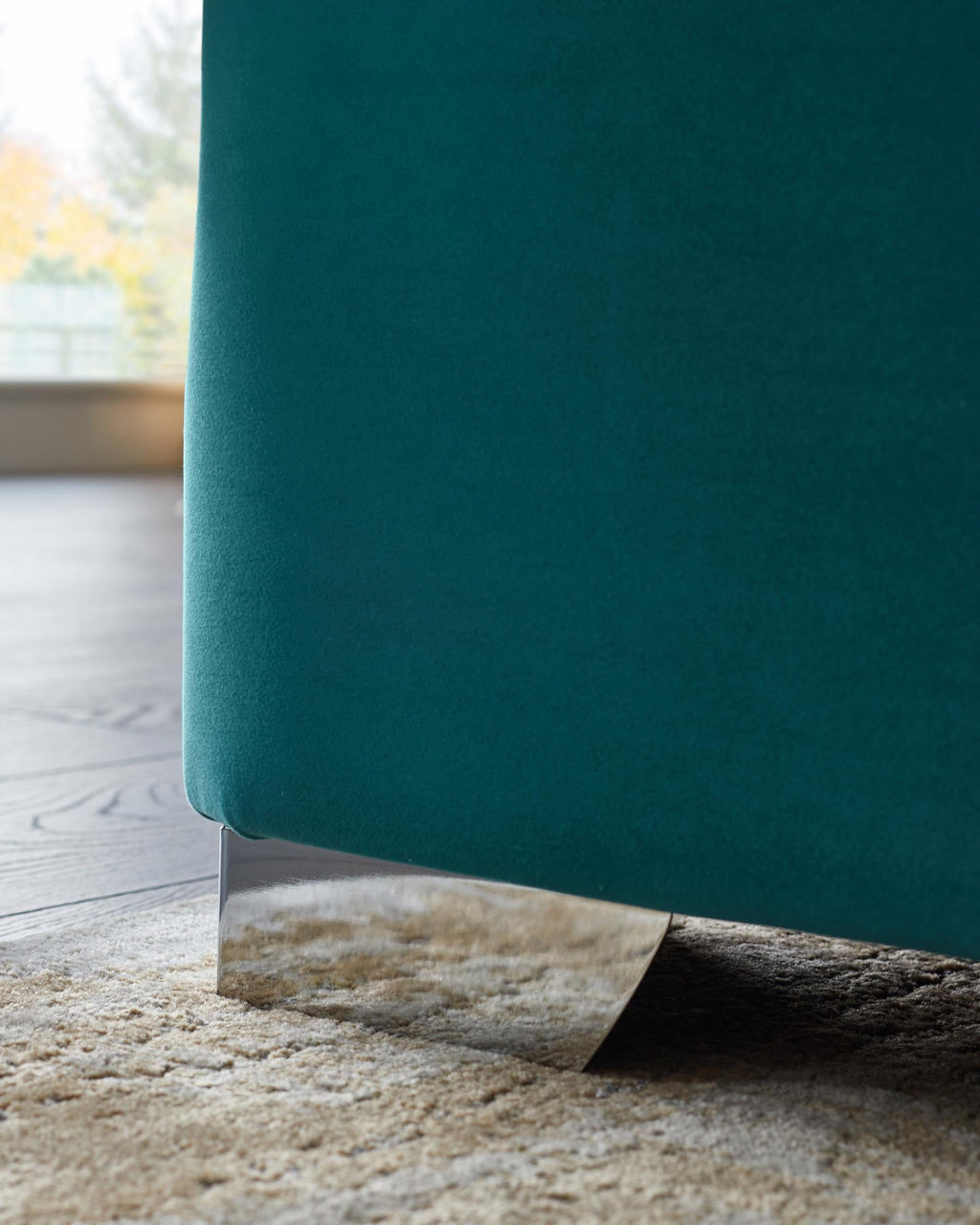 Leo Light Teal Velvet King Size Ottoman Storage Bed