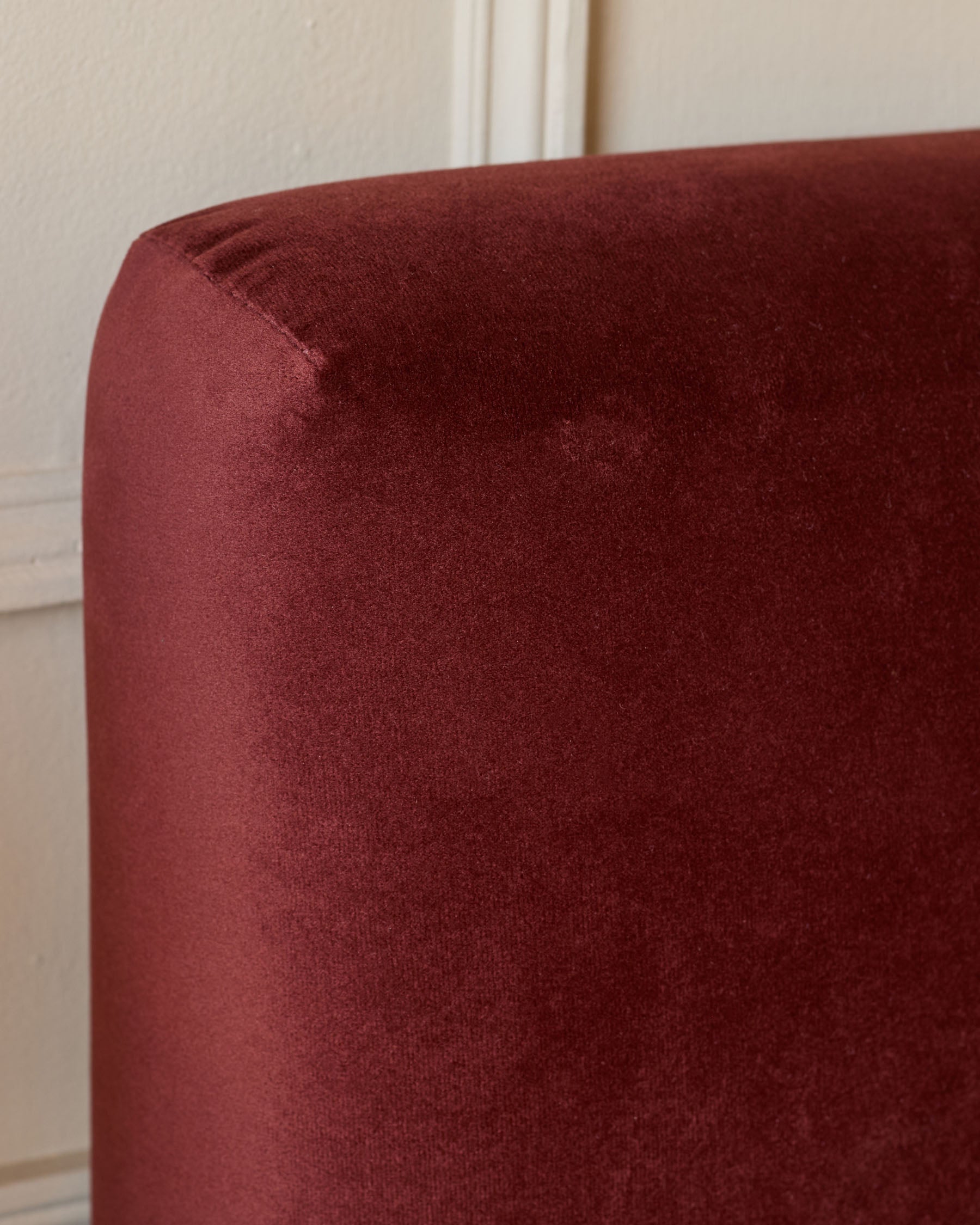 Leona toffee red velvet double ottoman storage bed