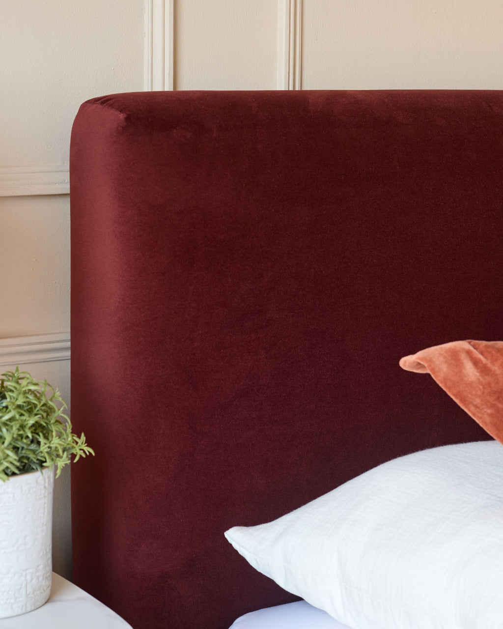 Leona toffee red velvet king ottoman storage bed