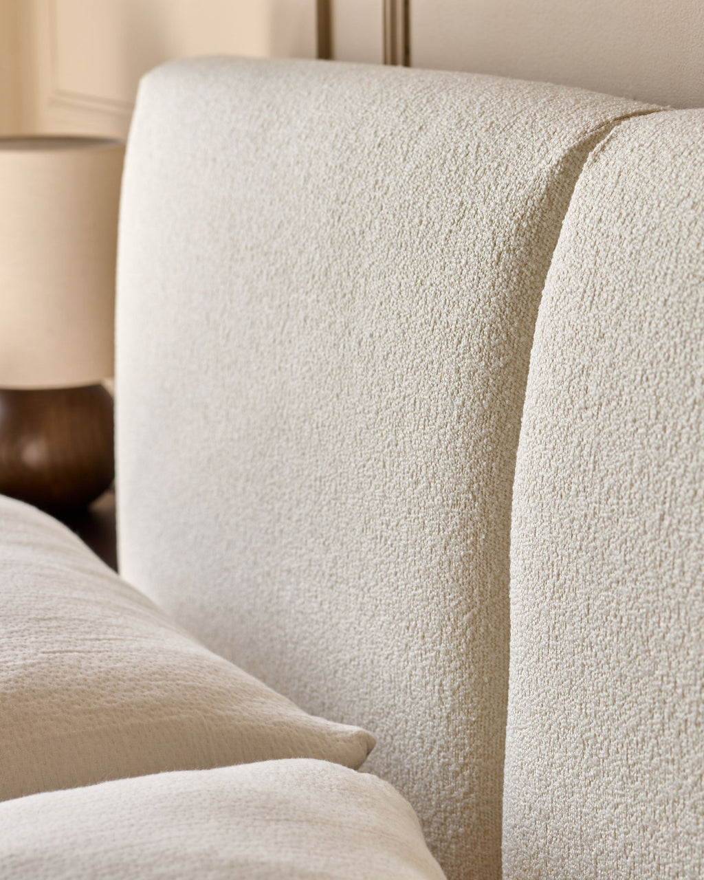 Leona Double Ottoman Bed Ivory Soft Boucle