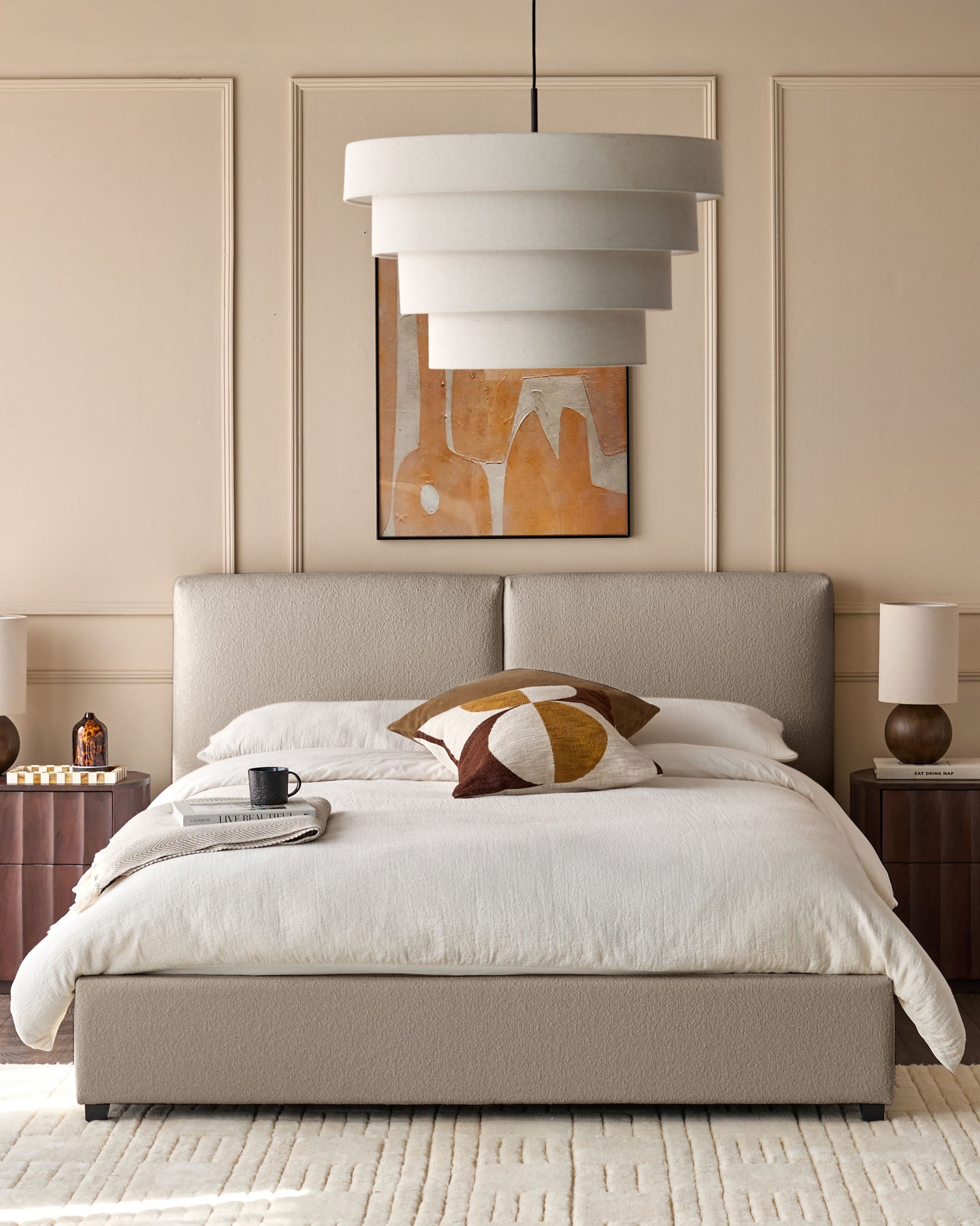 Leona Natural Soft Boucle Double Ottoman Ottoman Storage Bed