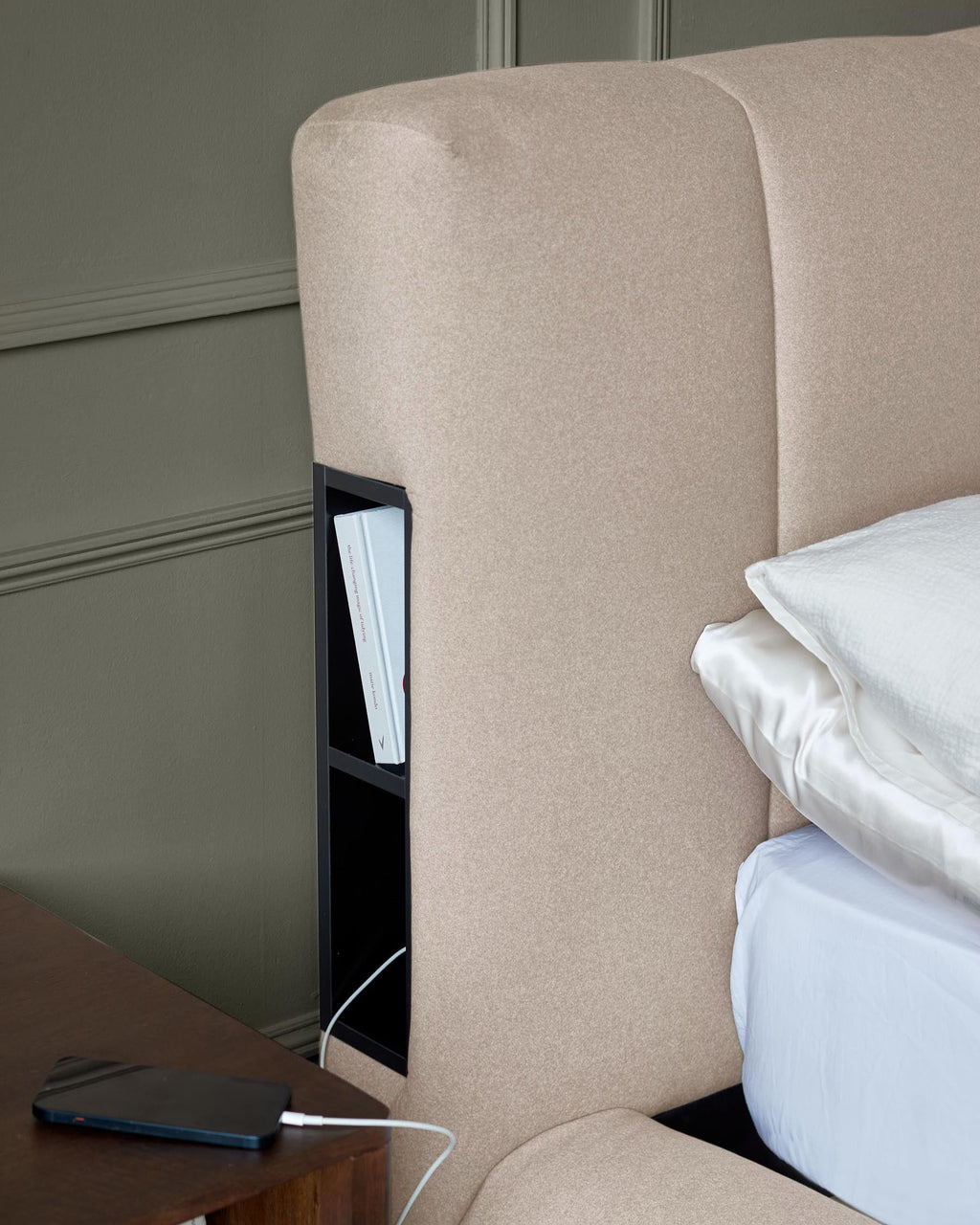 Lillian cream fabric king size ottoman storage bed