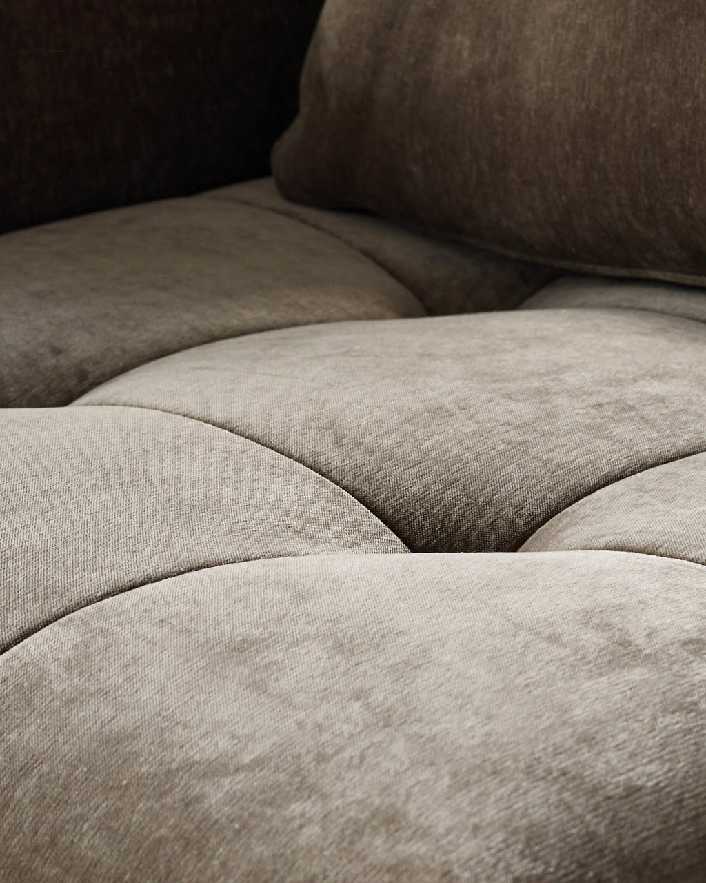 Lillian mocha fabric right hand small corner chaise sofa