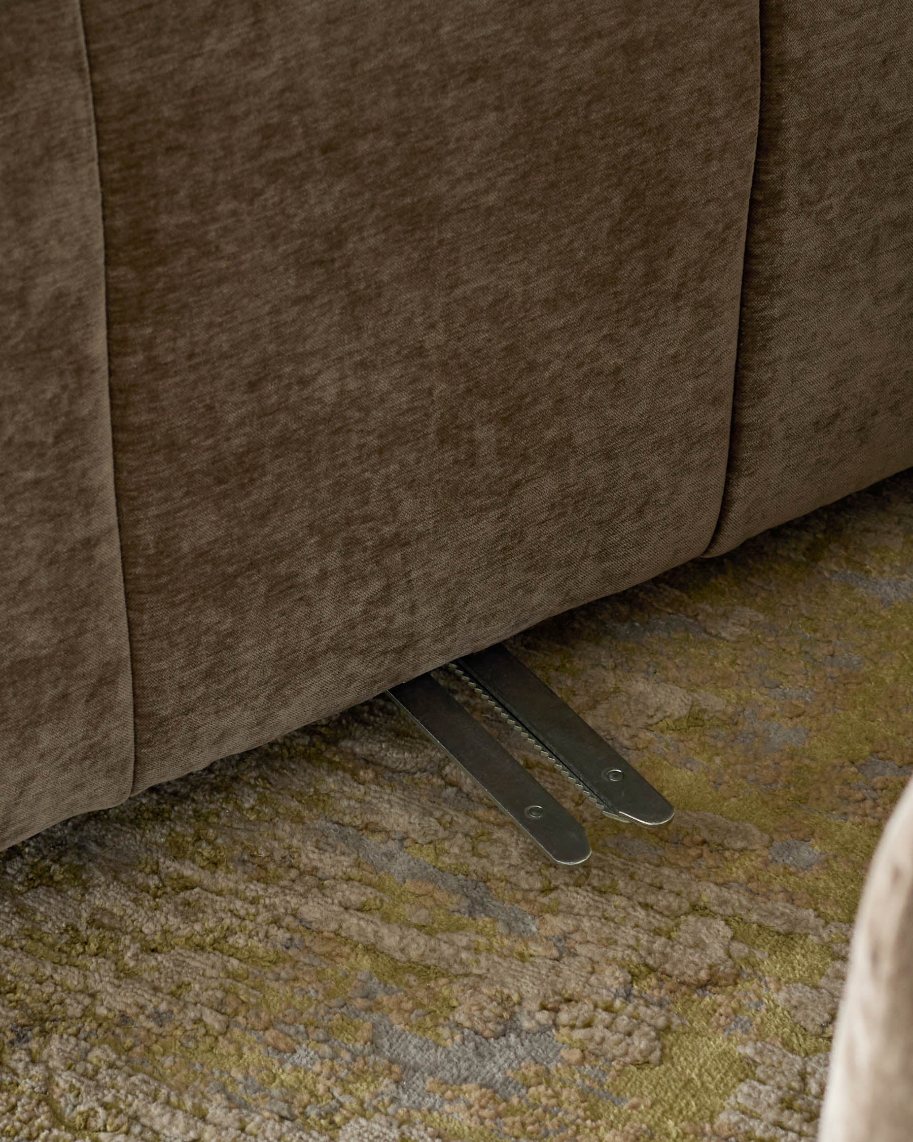 Lillian mocha fabric left hand small corner chaise sofa