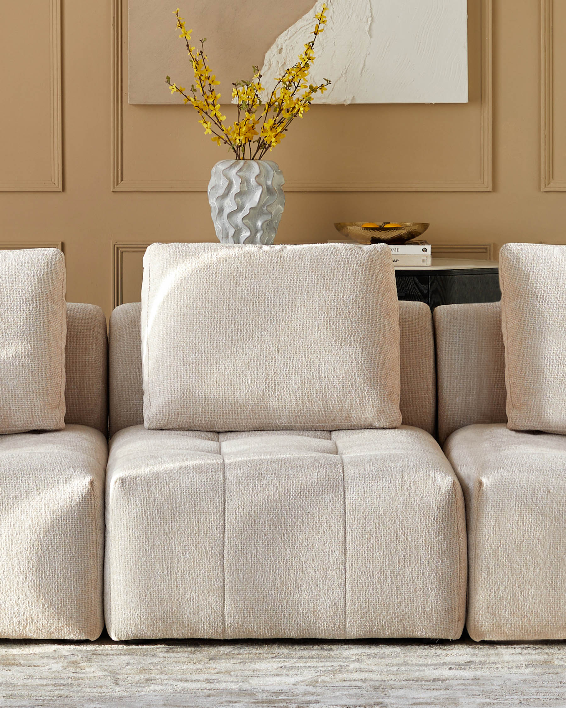 Lillian natural weave single sofa module