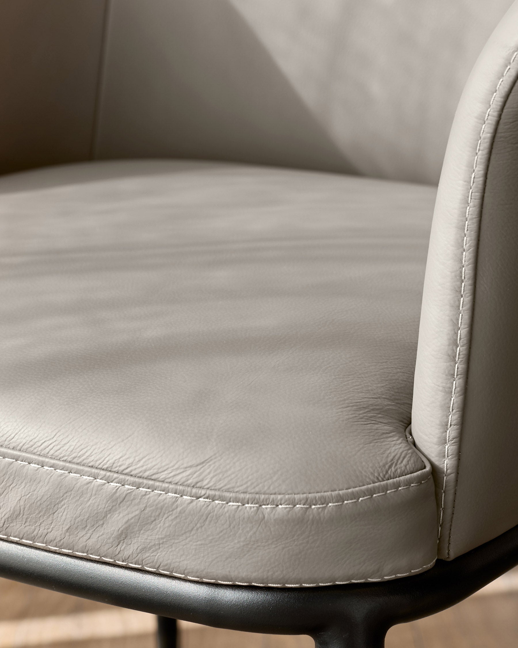 Logan light grey leather dining chair