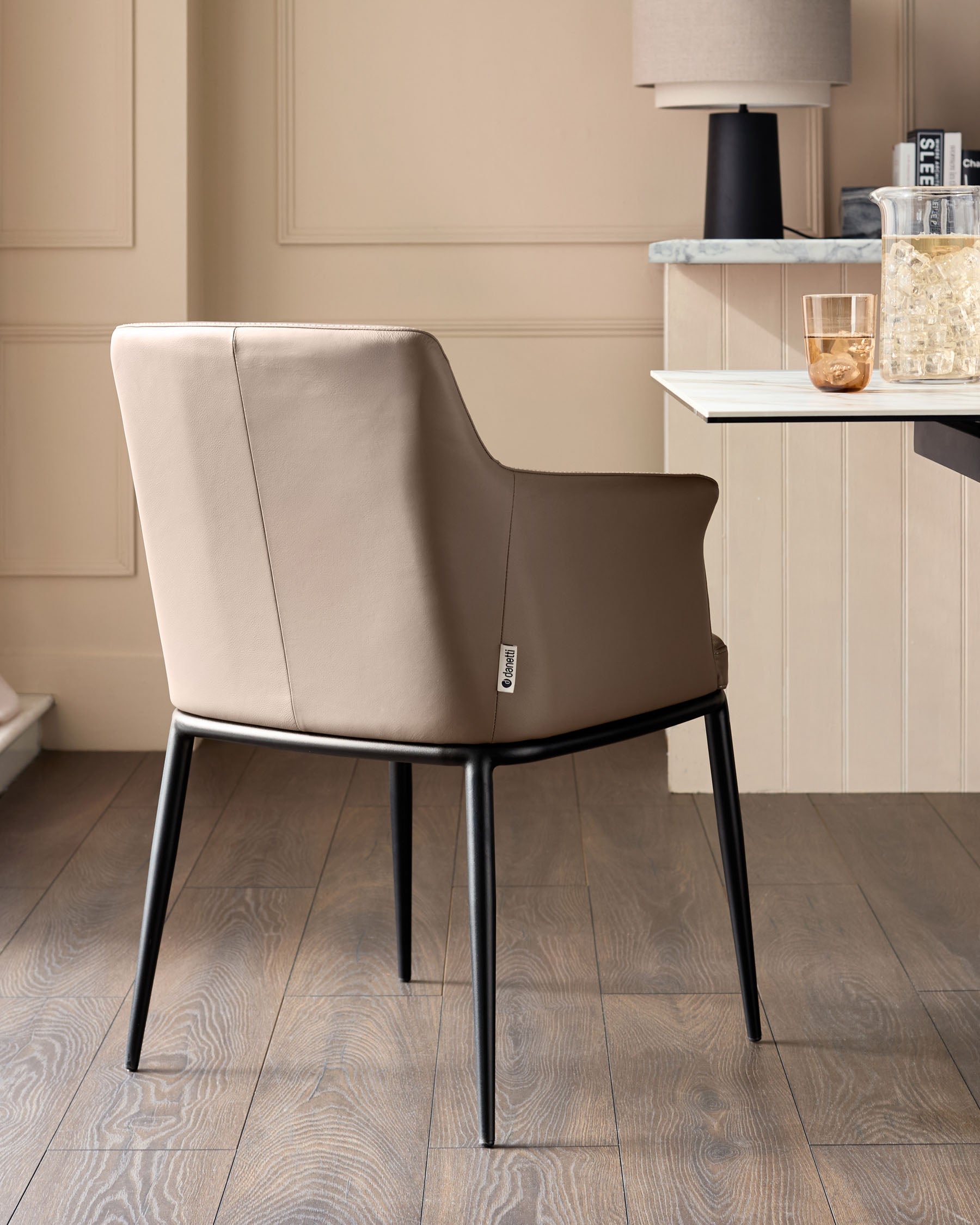 Logan mocha leather dining chair