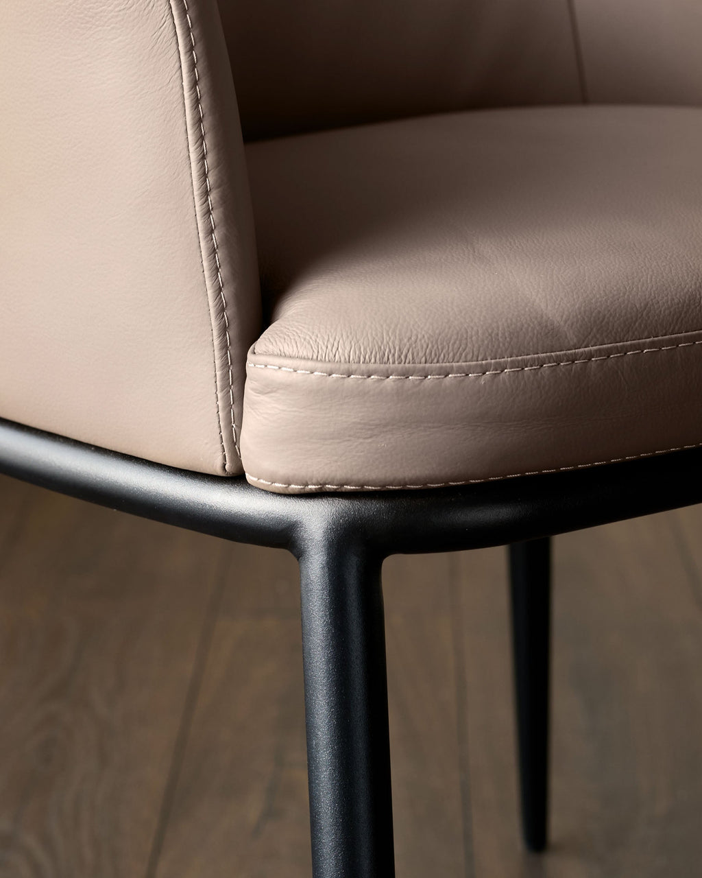 Logan mocha leather dining chair