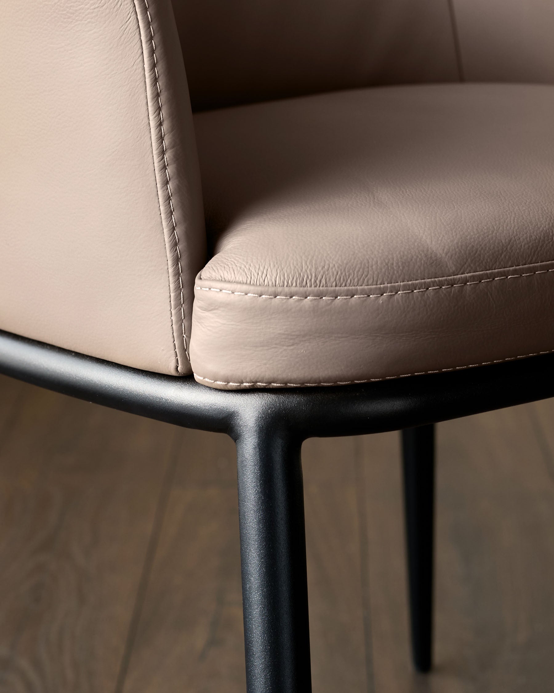 Logan mocha leather dining chair