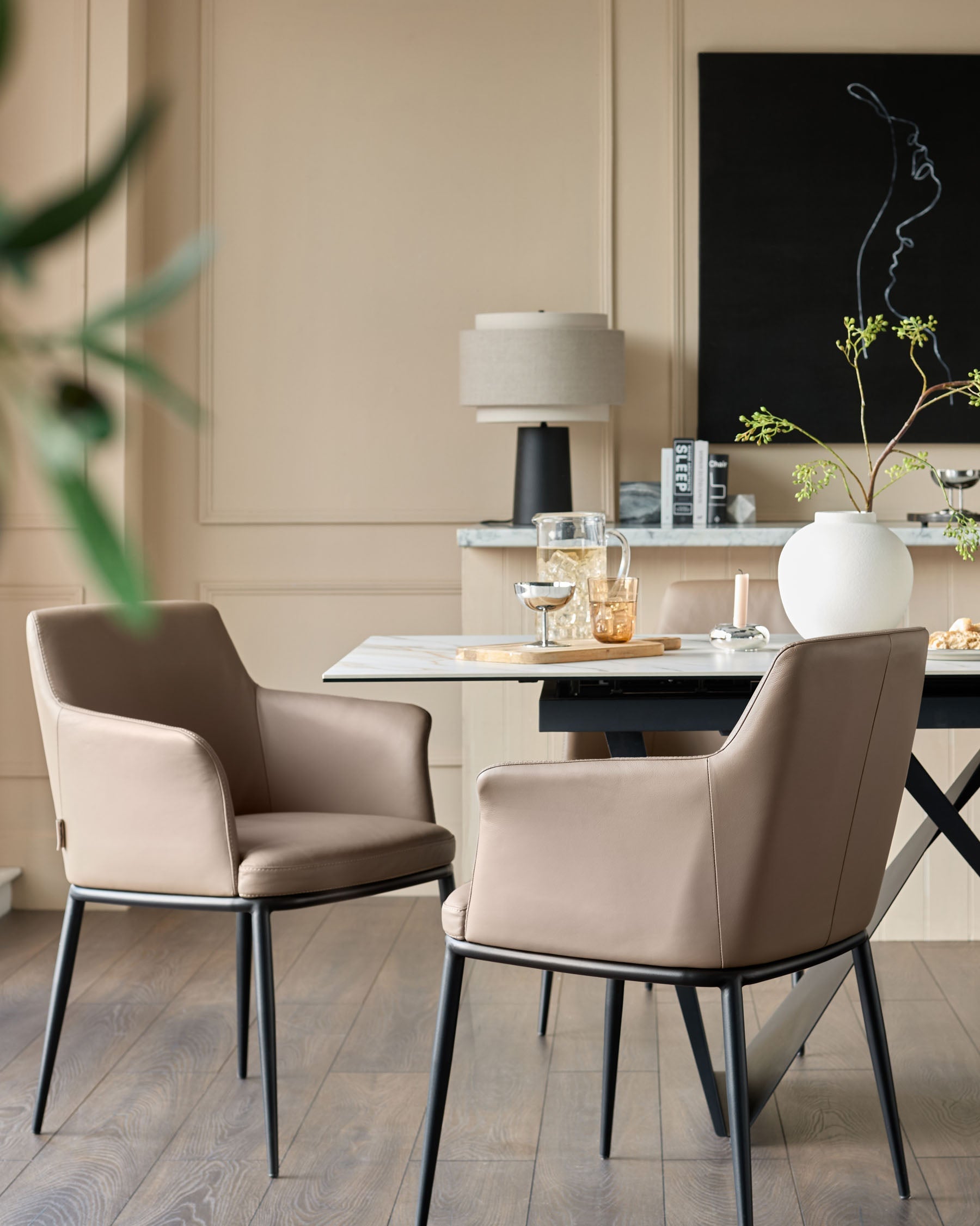 Logan mocha leather dining chair