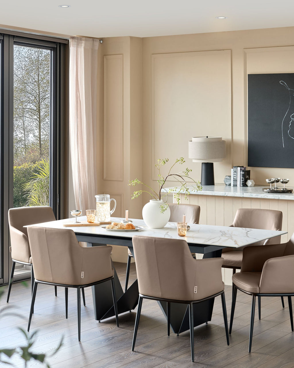 Logan mocha leather dining chair