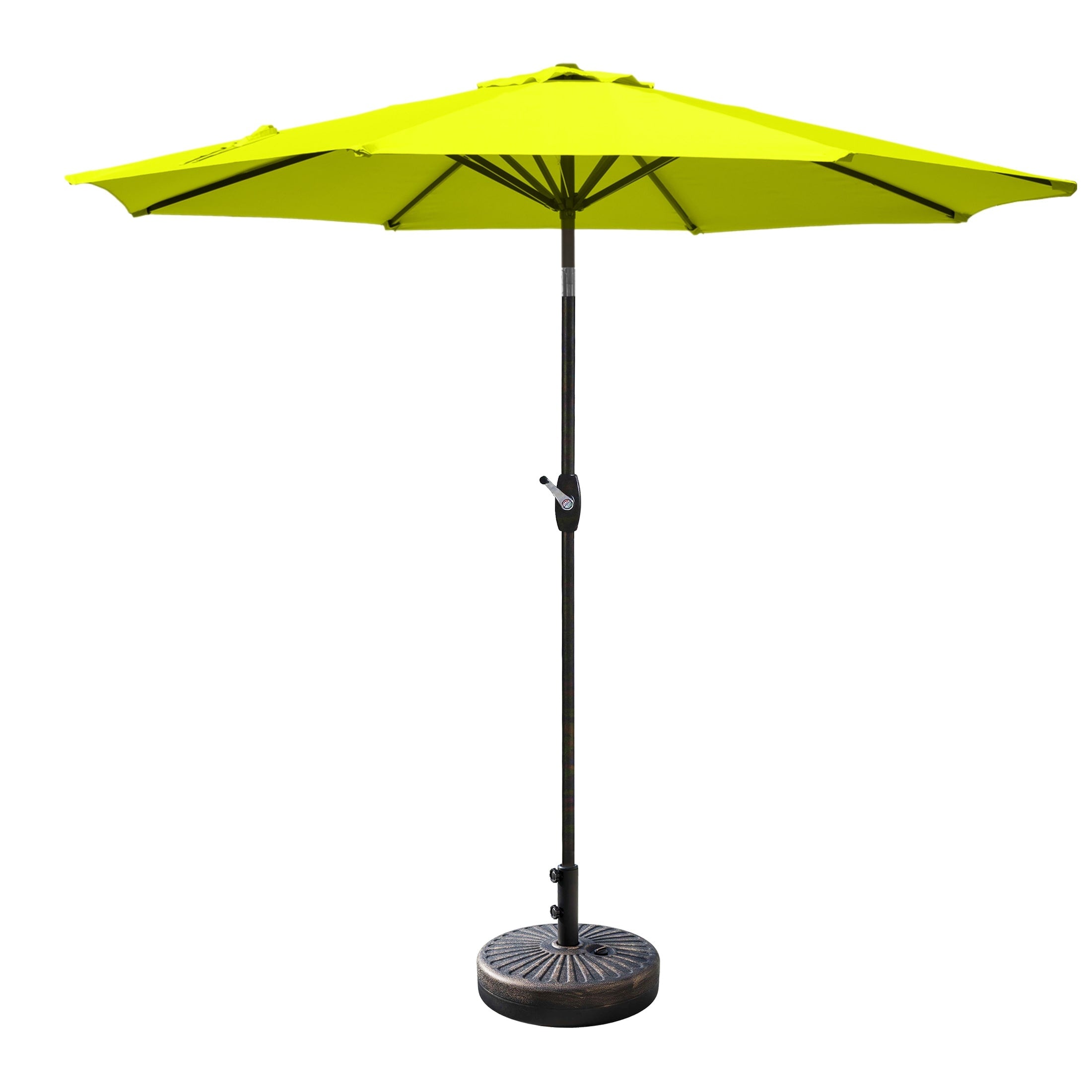 Lopes 9-foot Patio Umbrella with Bronze Finish Base Weight Stand Included